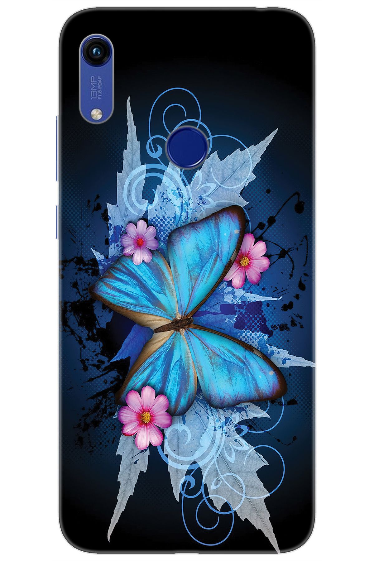Ceppare Huawei Y6 2019 (MRD-LX1) Uyumlu Kılıf Desen Baskılı Silikon Kelebek Resim STK:550 CP-rxCGoaG