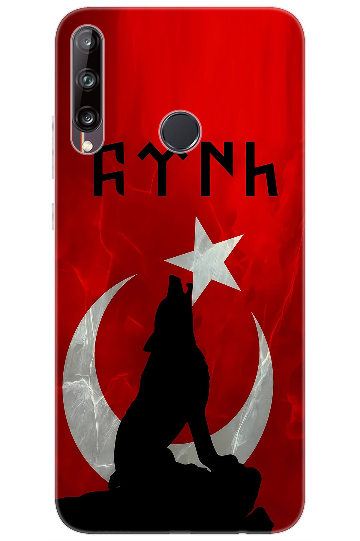 Ceppare Huawei Y7P (ART-L29) Uyumlu Kılıf Desen Baskılı Silikon Kurt ve Göktürkçe STK:637 CP-7wXyeMi
