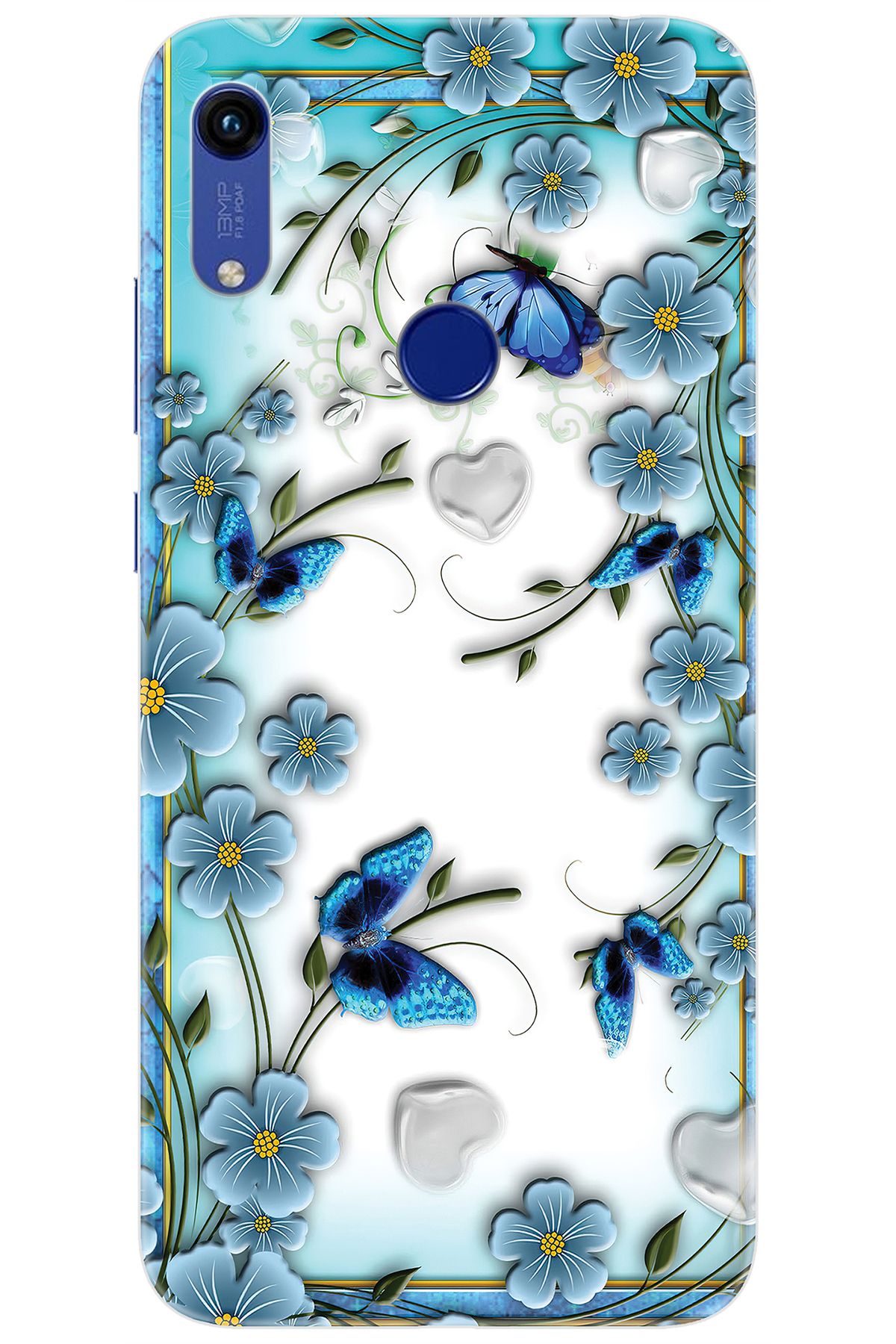 Ceppare Huawei Y6S 2019 (JAT-L41) Uyumlu Kılıf Desen Baskı Silikon Çiçek ve Kelebekler STK:547 CP-zjs1AUL