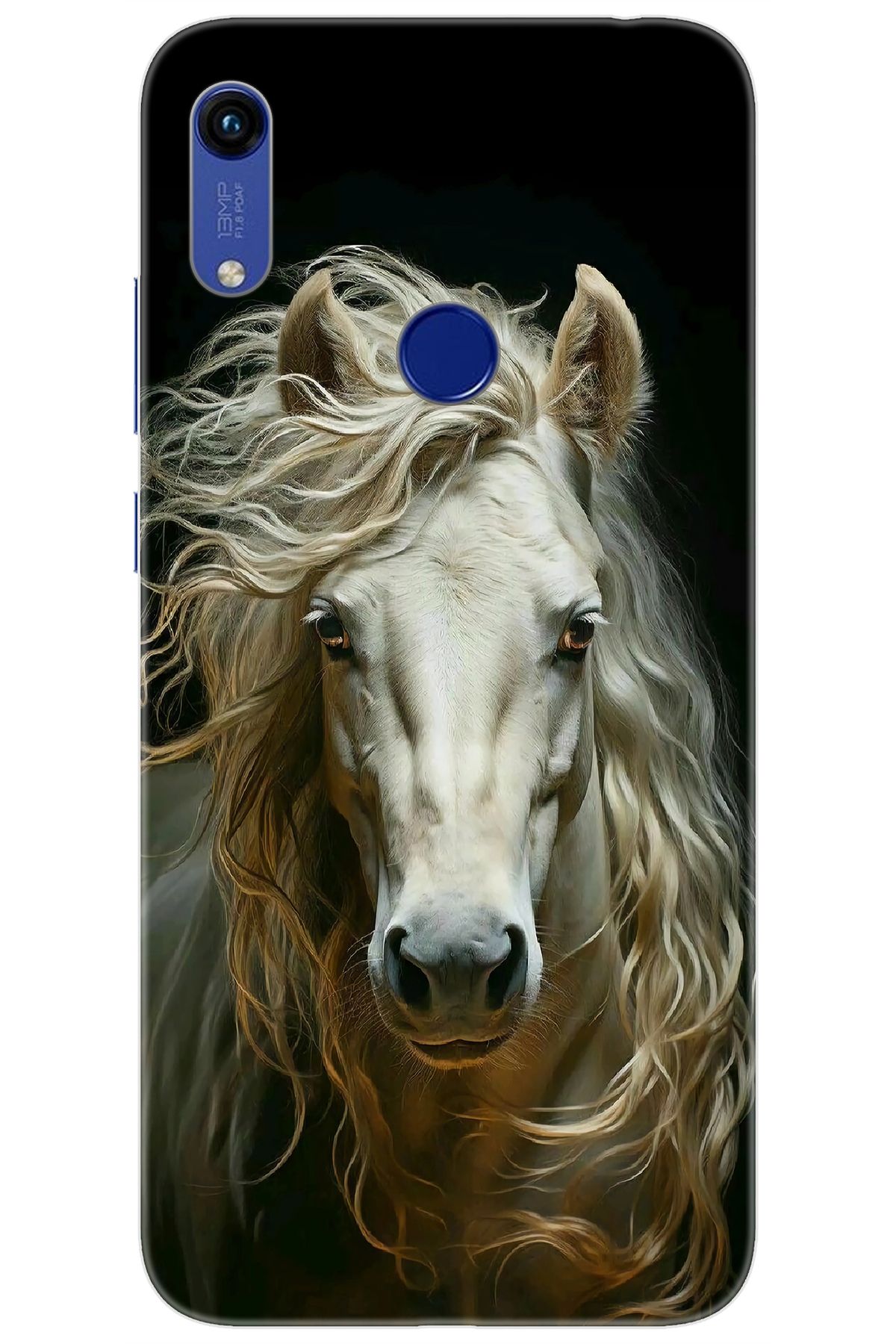Ceppare Huawei Y6S 2019 (JAT-L41) Uyumlu Kılıf Desen Baskılı Silikon Beyaz At STK:689 CP-R0bUZAt