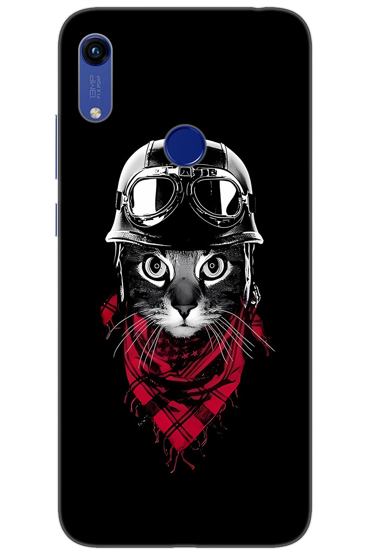 Ceppare Huawei Y6S 2019 (JAT-L41) Uyumlu Kılıf Desen Baskılı Silikon Pilot Kedi STK:656 CP-RM6RCAv
