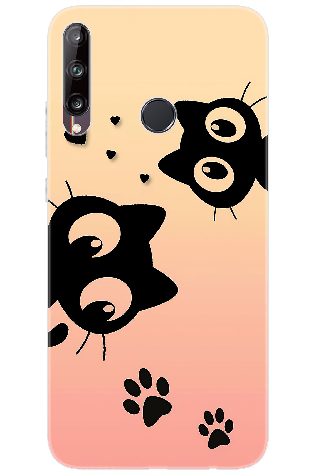 Ceppare Huawei Y7P (ART-L29) Uyumlu Kılıf Desen Baskılı Silikon Kedi STK:626 CP-ygincr5