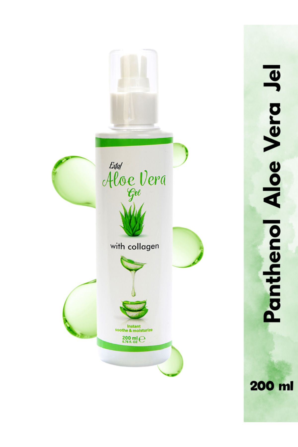 Panthenol Aloe Vera Içerikli Serinletici Nemlendirici Kolajen Destekli Jel 200 ml