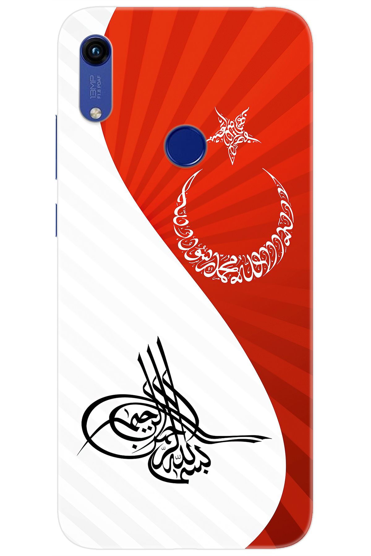 Ceppare Huawei Y6S 2019 (JAT-L41) Uyumlu Kılıf Desen Baskılı Silikon Tuğra Bayrak STK:363 CP-7hq5beG
