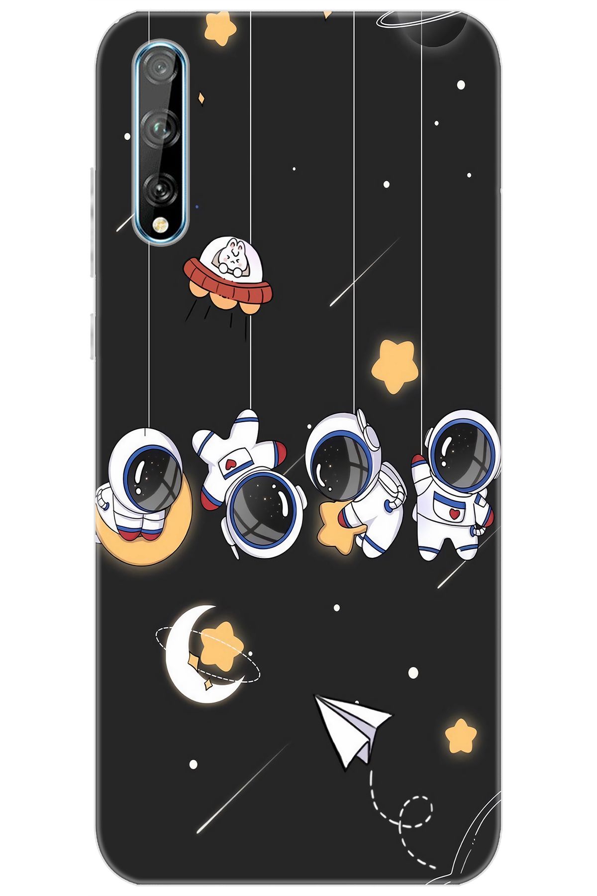 Ceppare Huawei Y8P (AQM-LX1) Uyumlu Kılıf Desenli Silikon Sallanan Astronotlar STK:740 CP-gJPuN5a