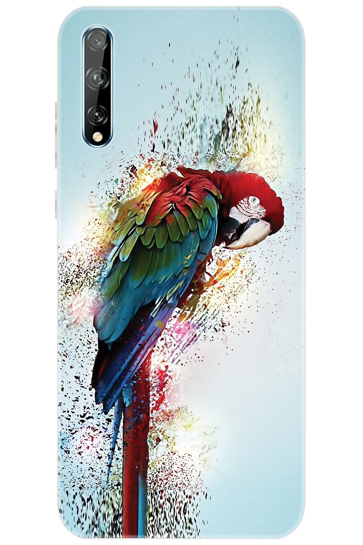 Ceppare Huawei Y8P (AQM-LX1) Uyumlu Kılıf Desen Baskılı Silikon Papağan STK:562 CP-RTUuh9s