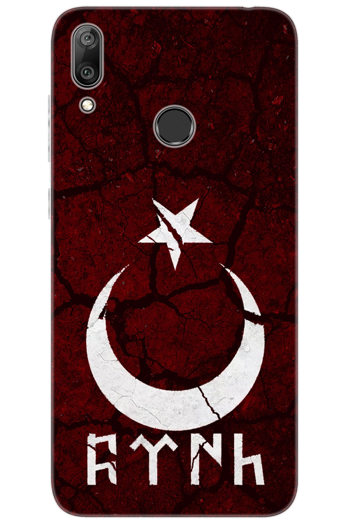 Ceppare Huawei Y7 2019 (DUB-LX1) Uyumlu Kılıf Desen Baskılı Silikon Göktürkçe Türk STK:386 CP-eWJNbca
