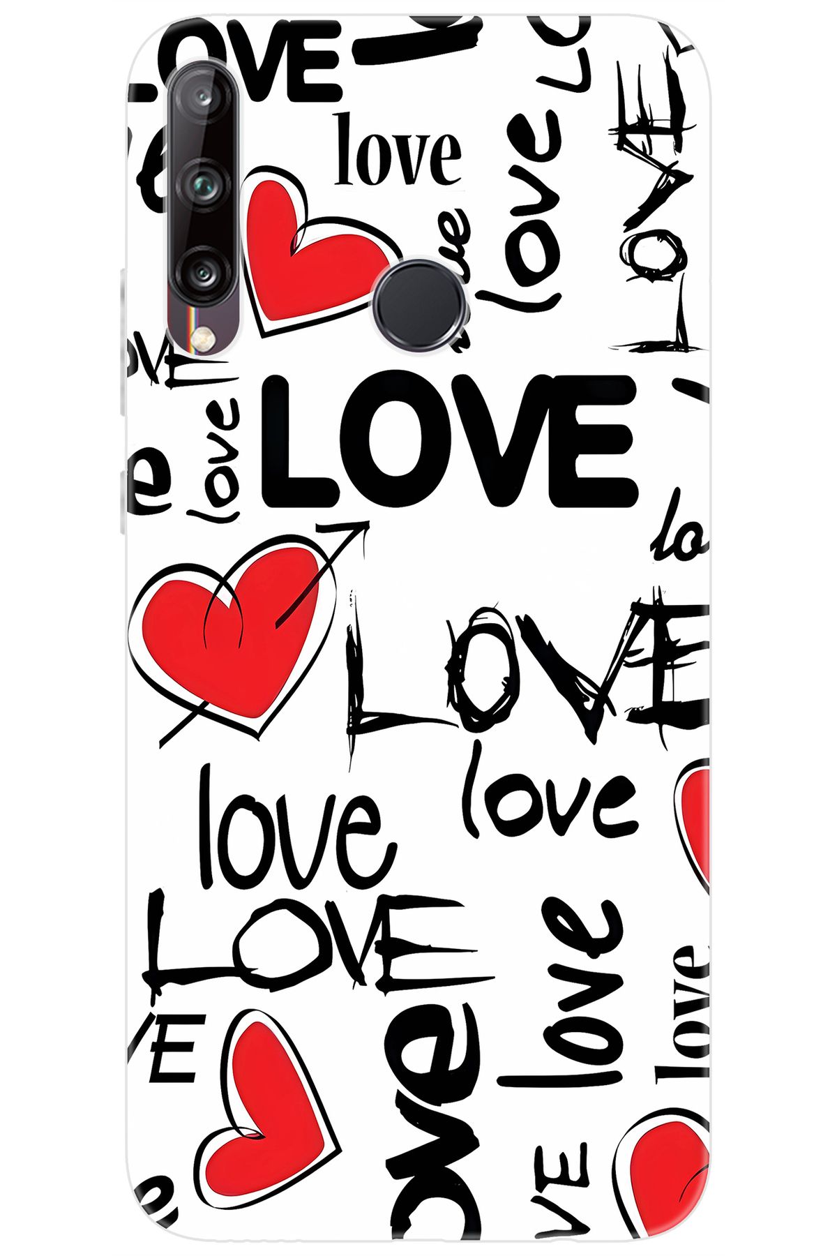 Ceppare Huawei Y7P (ART-L29) Uyumlu Kılıf Desen Baskılı Silikon Love Kalpler STK:638 CP-Uivz8tf
