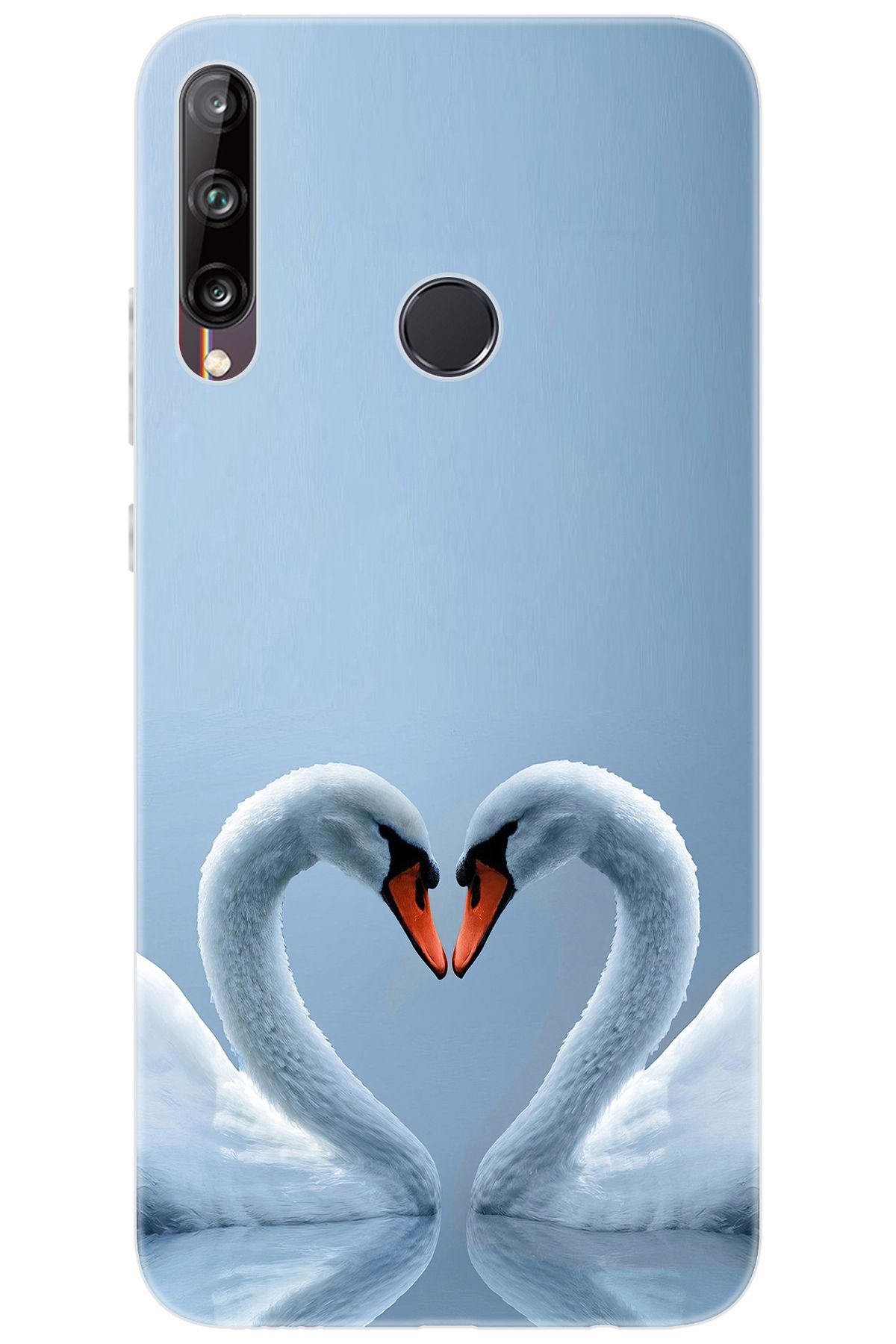 Ceppare Huawei Y7P (ART-L29) Uyumlu Kılıf Desen Baskılı Silikon Kuğ ve Kalp STK:305 CP-ow4YZ2v