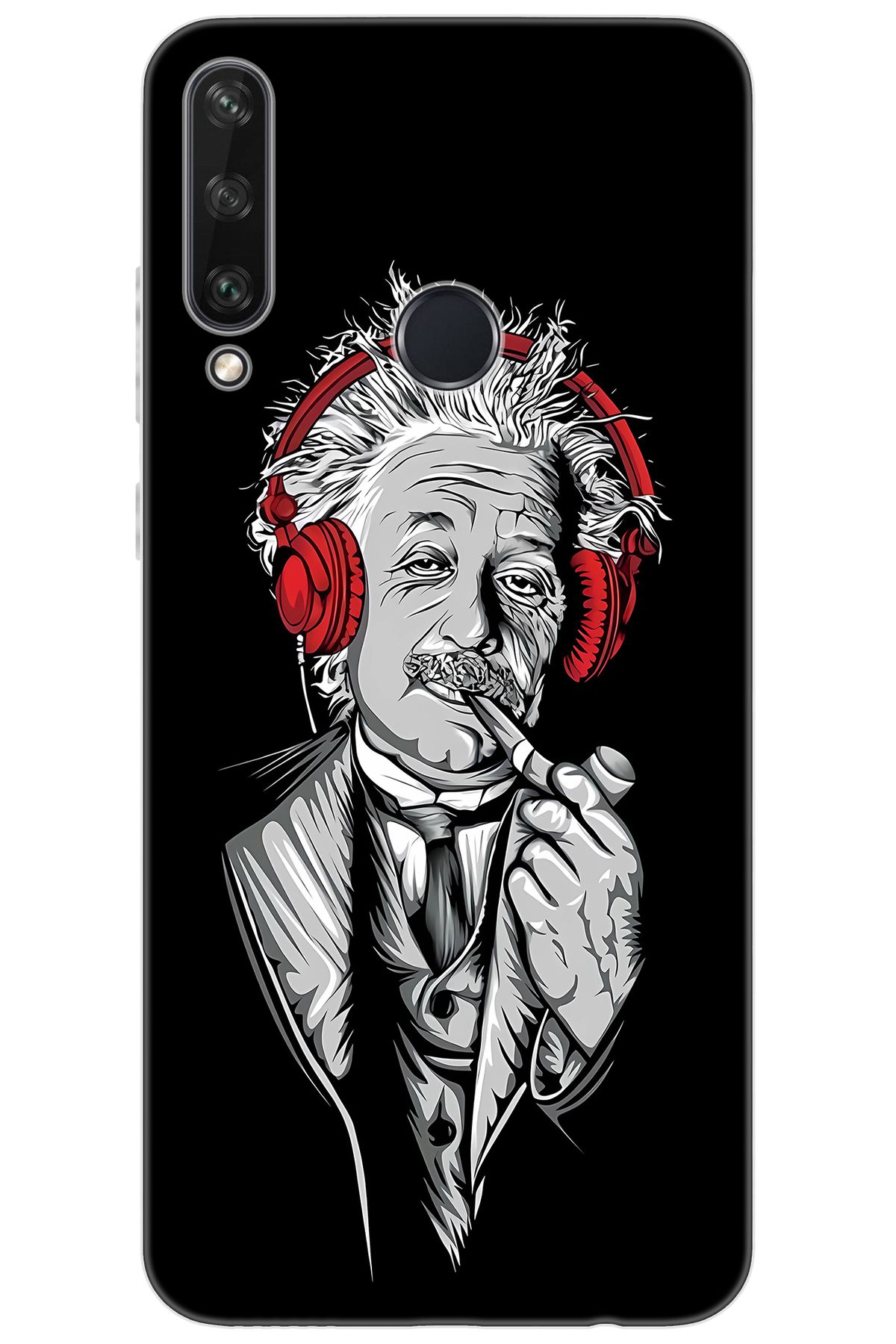 Ceppare Huawei Y6P (MED-LX9N) Uyumlu Kılıf Desen Baskılı Silikon Albert Einstein STK:658 CP-tZOwsdW