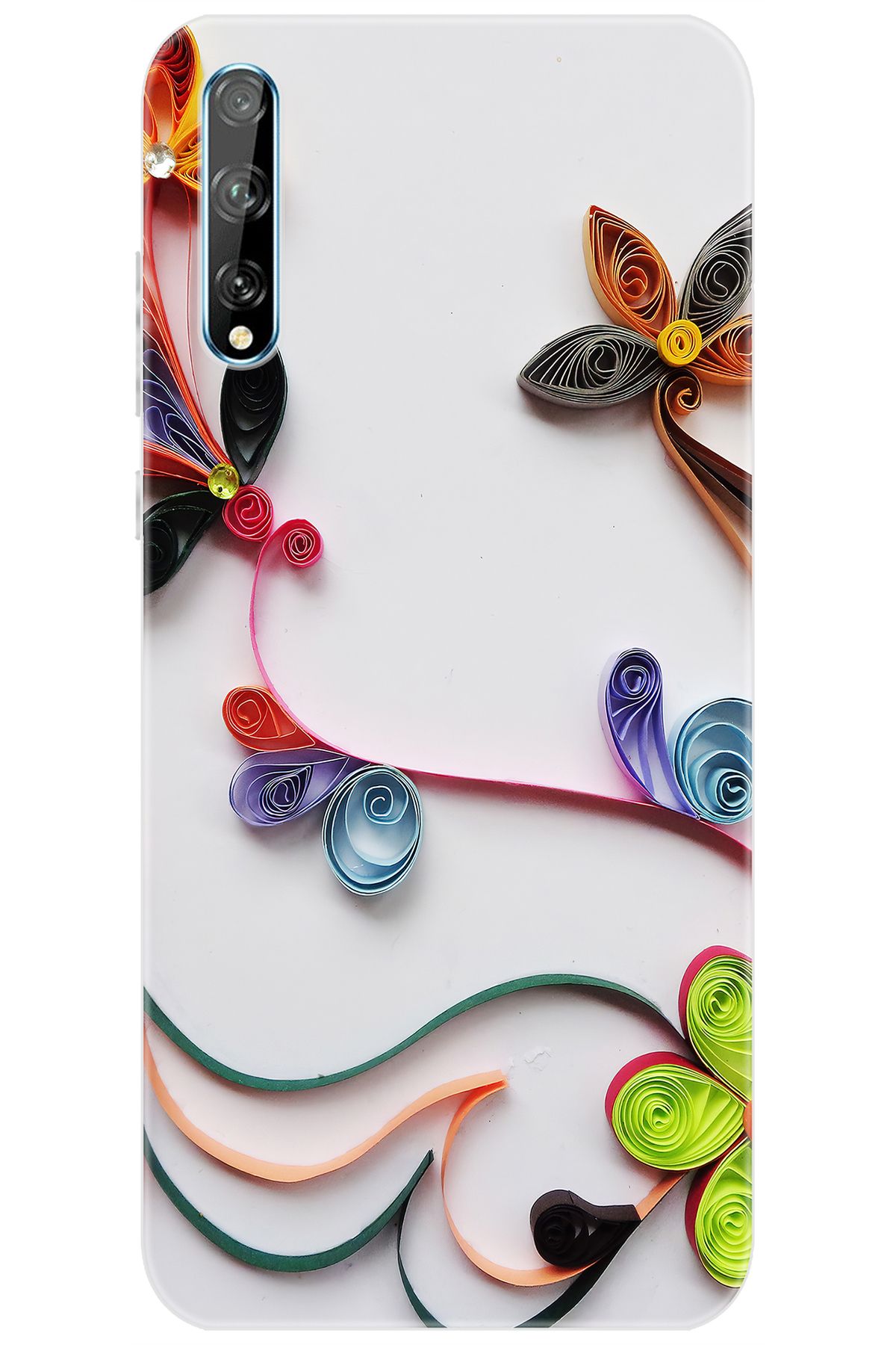 Ceppare Huawei Y8P (AQM-LX1) Uyumlu Kılıf Desen Baskılı Silikon Çiçek Desen STK:220 CP-so5VfU5