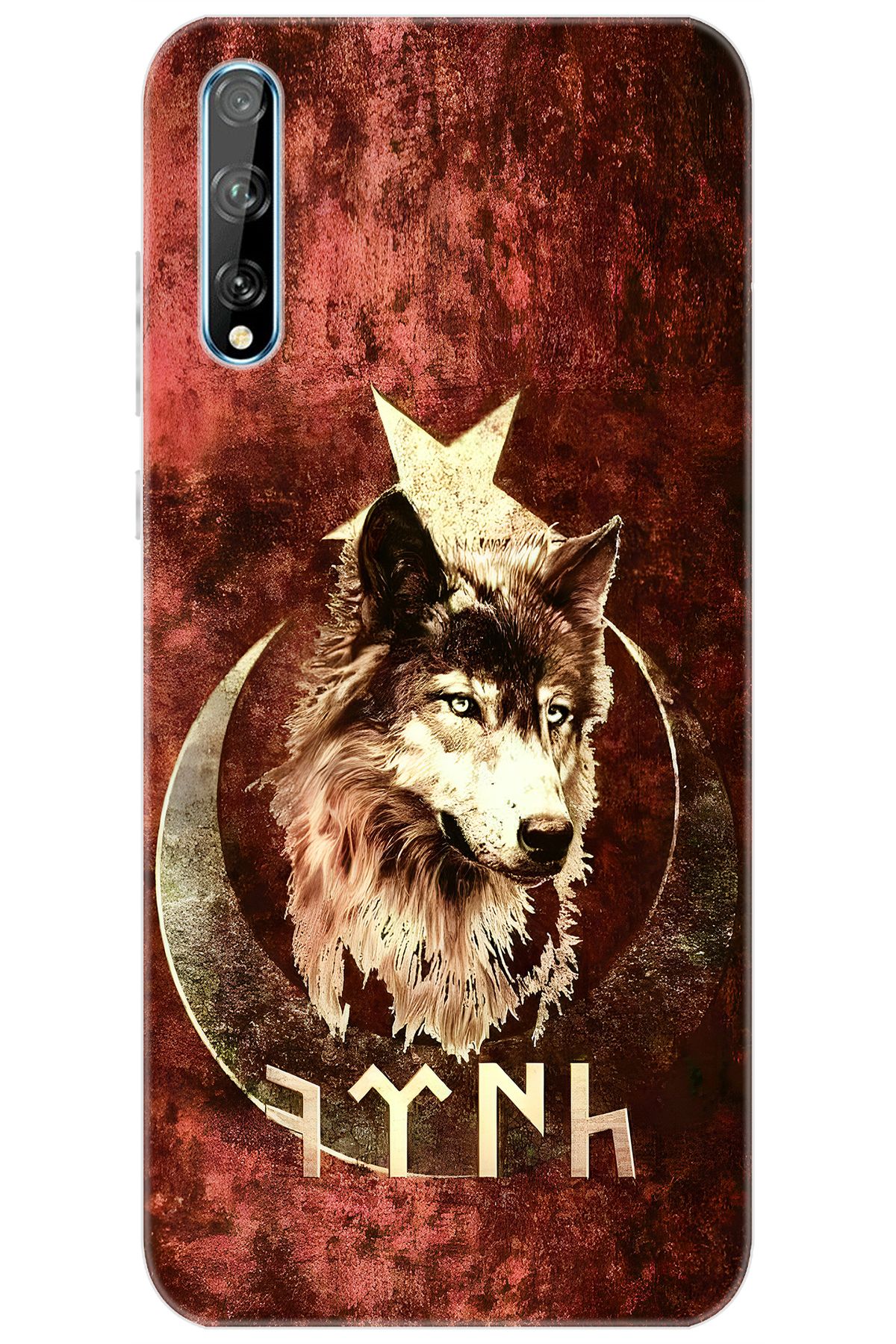 Ceppare Huawei Y8P (AQM-LX1) Uyumlu Kılıf Desen Baskılı Silikon Kurt ve Göktürkçe STK:385 CP-e6chsNY