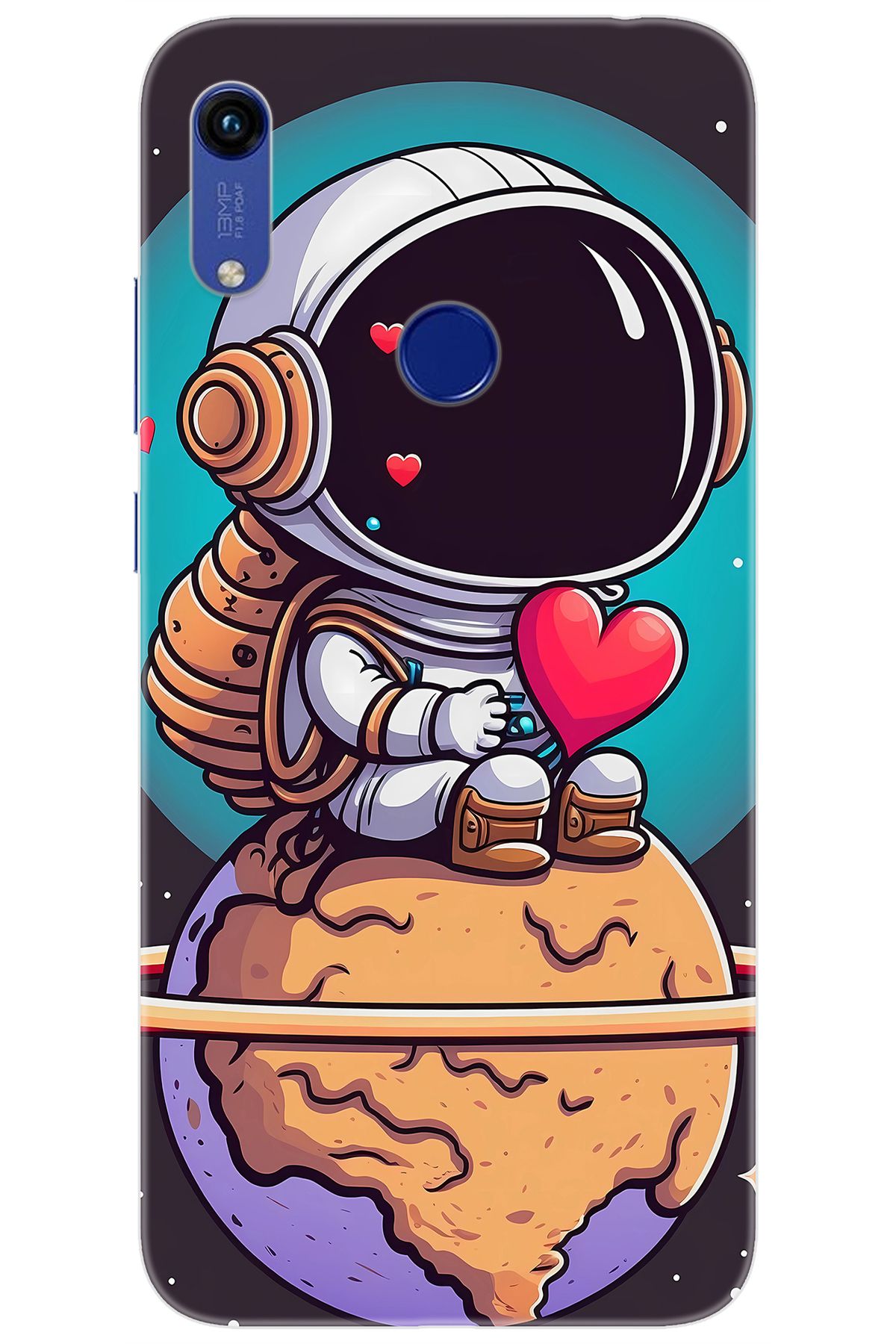 Ceppare Huawei Y6 PRO 2019 (MRD-LX2) Uyumlu Kılıf Desen Baskılı Silikon Astronot Serisi STK:1007 CP-CFwEcR0