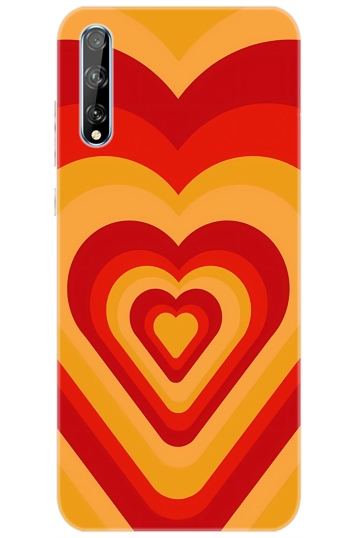 Ceppare Huawei Y8P (AQM-LX1) Uyumlu Kılıf Desenli Silikon Sarı Kırmızı Kalpler STK:1009 CP-p4ZwNEn
