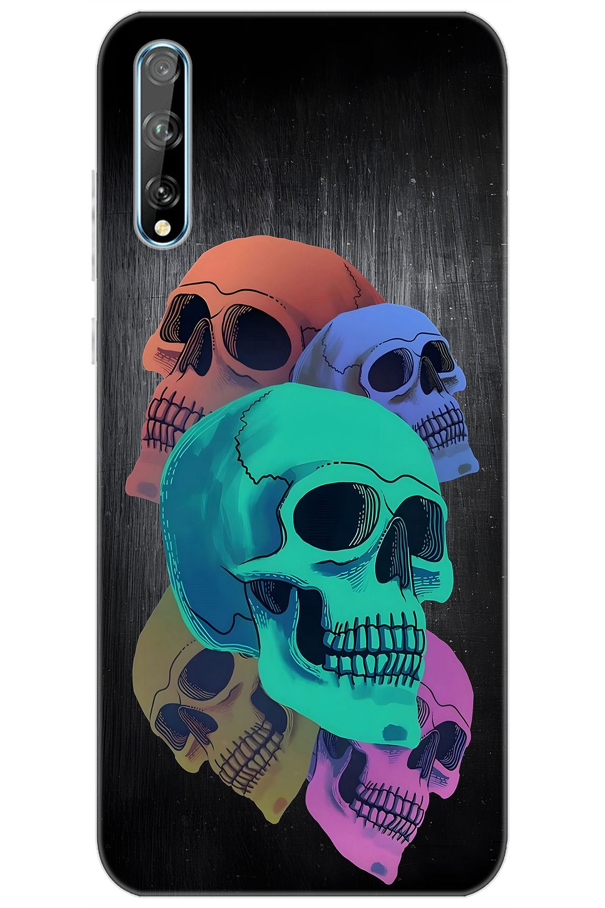 Ceppare Huawei Y8P (AQM-LX1) Uyumlu Kılıf Desenli Silikon Renkli Kuru Kafalar STK:712 CP-4LU7XxY