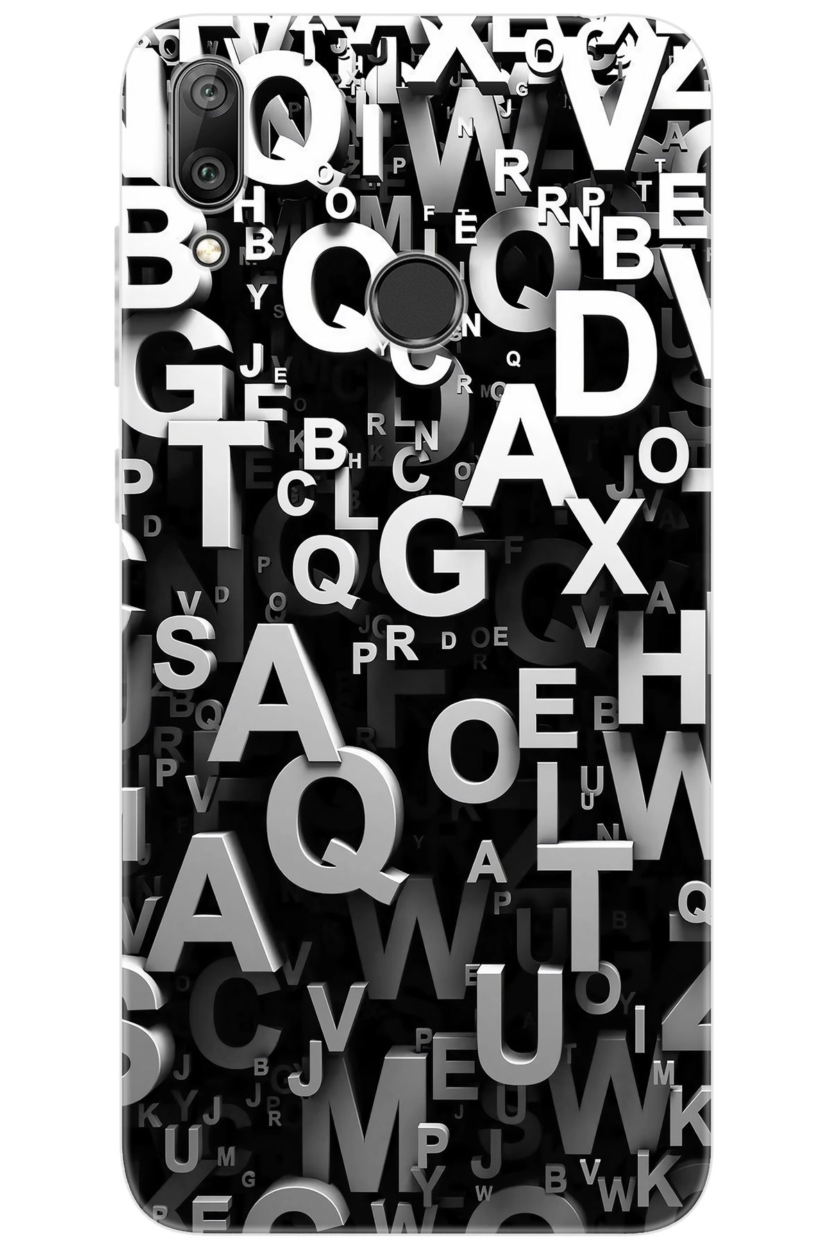 Ceppare Huawei Y7 2019 (DUB-LX1) Uyumlu Kılıf Desen Baskılı Silikon Harfler STK:739 CP-hvMGJx3