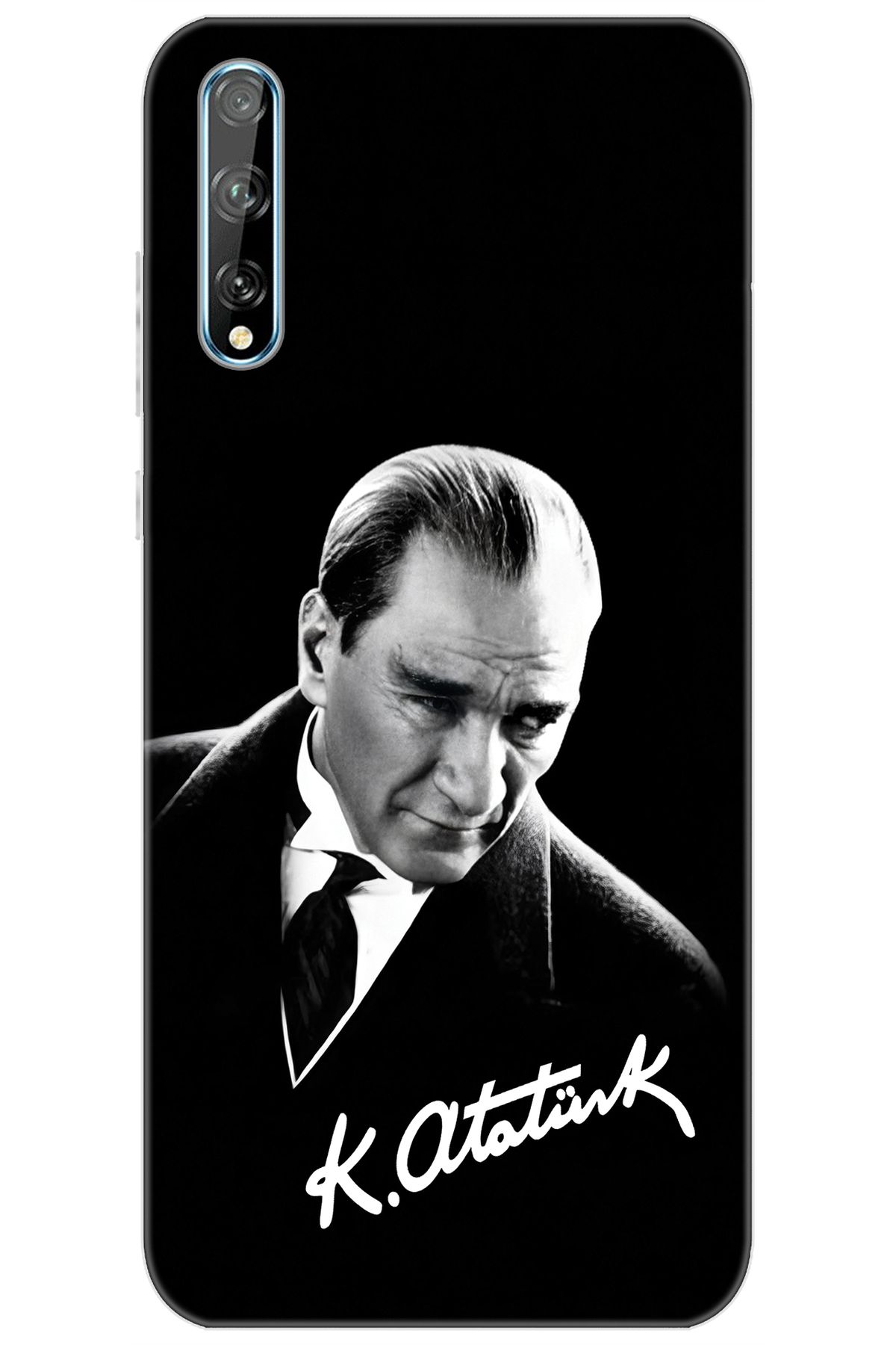 Ceppare Huawei Y8P (AQM-LX1) Uyumlu Kılıf Desenli Silikon Mustafa Kemal Atatürk STK:390 CP-cfRb8by
