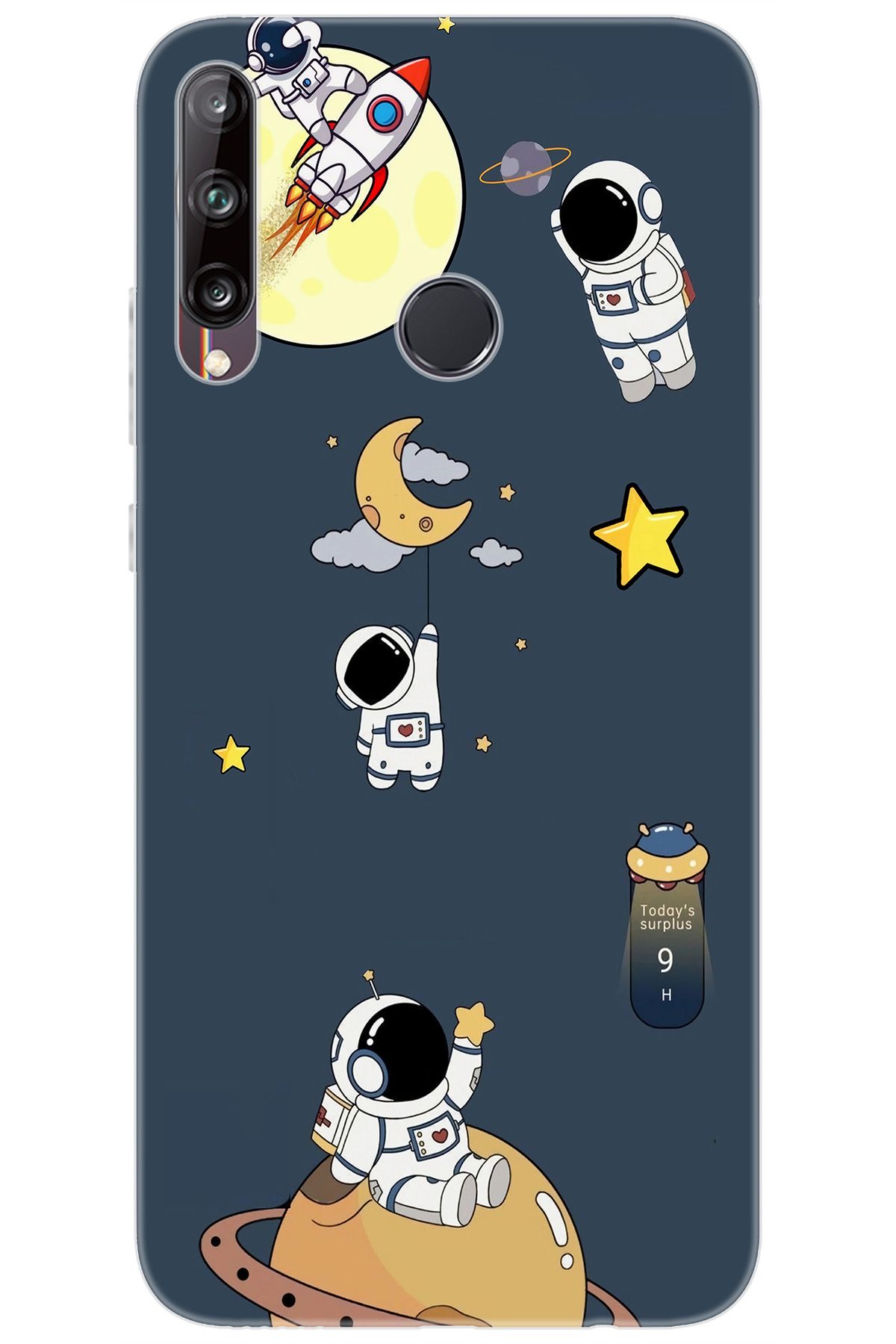 Ceppare Huawei Y7P (ART-L29) Uyumlu Kılıf Desen Baskılı Silikon Astronot Serisi STK:725 CP-qlhL4AW