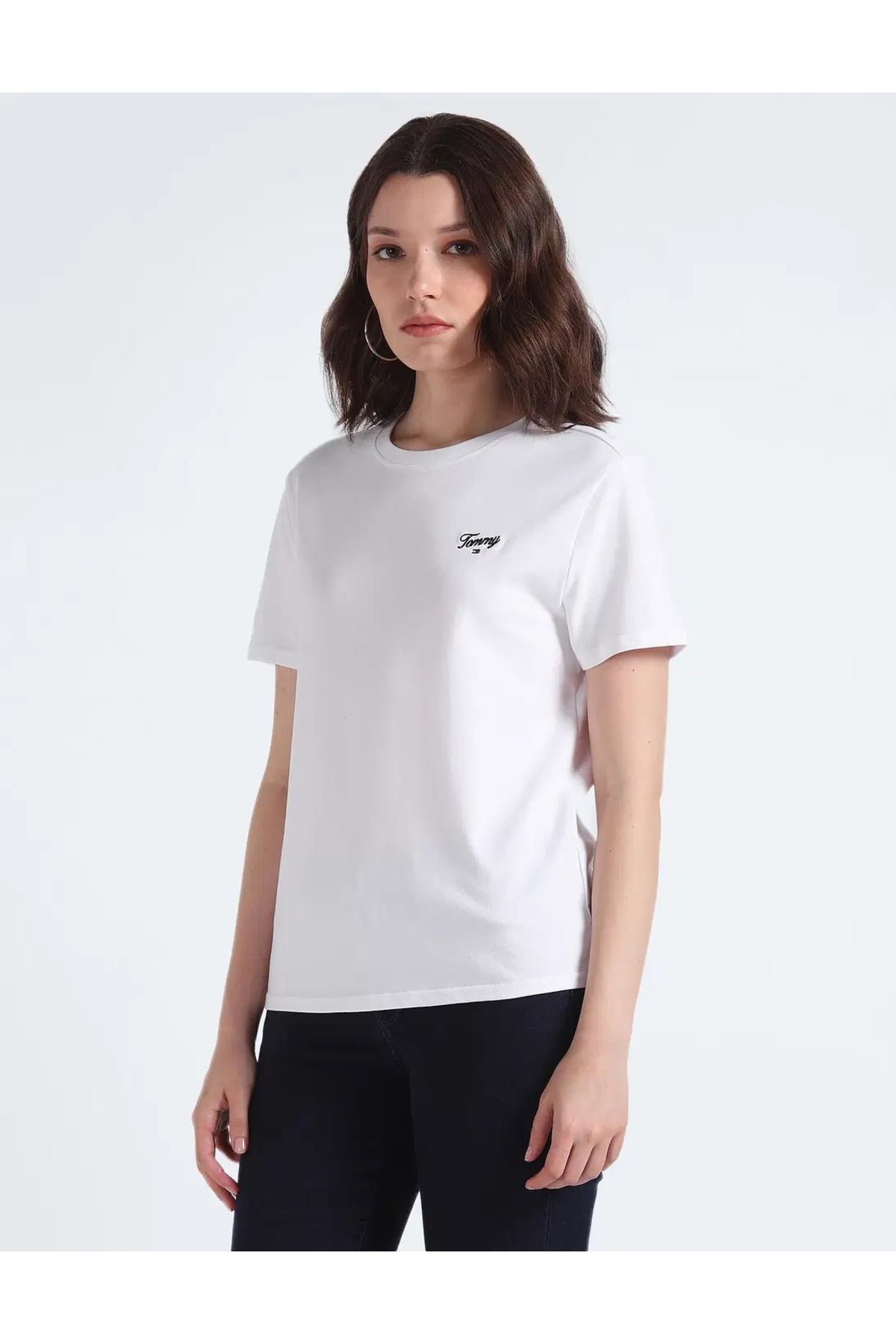 Hilfiger Denim _TommyHilfiger.Pure Cotton Script Logo T-Shirt