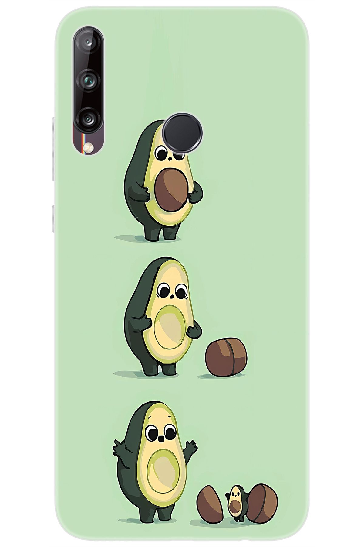 Ceppare Huawei Y7P (ART-L29) Uyumlu Kılıf Desen Baskılı Silikon Avakado STK:618 CP-pxNi8g0