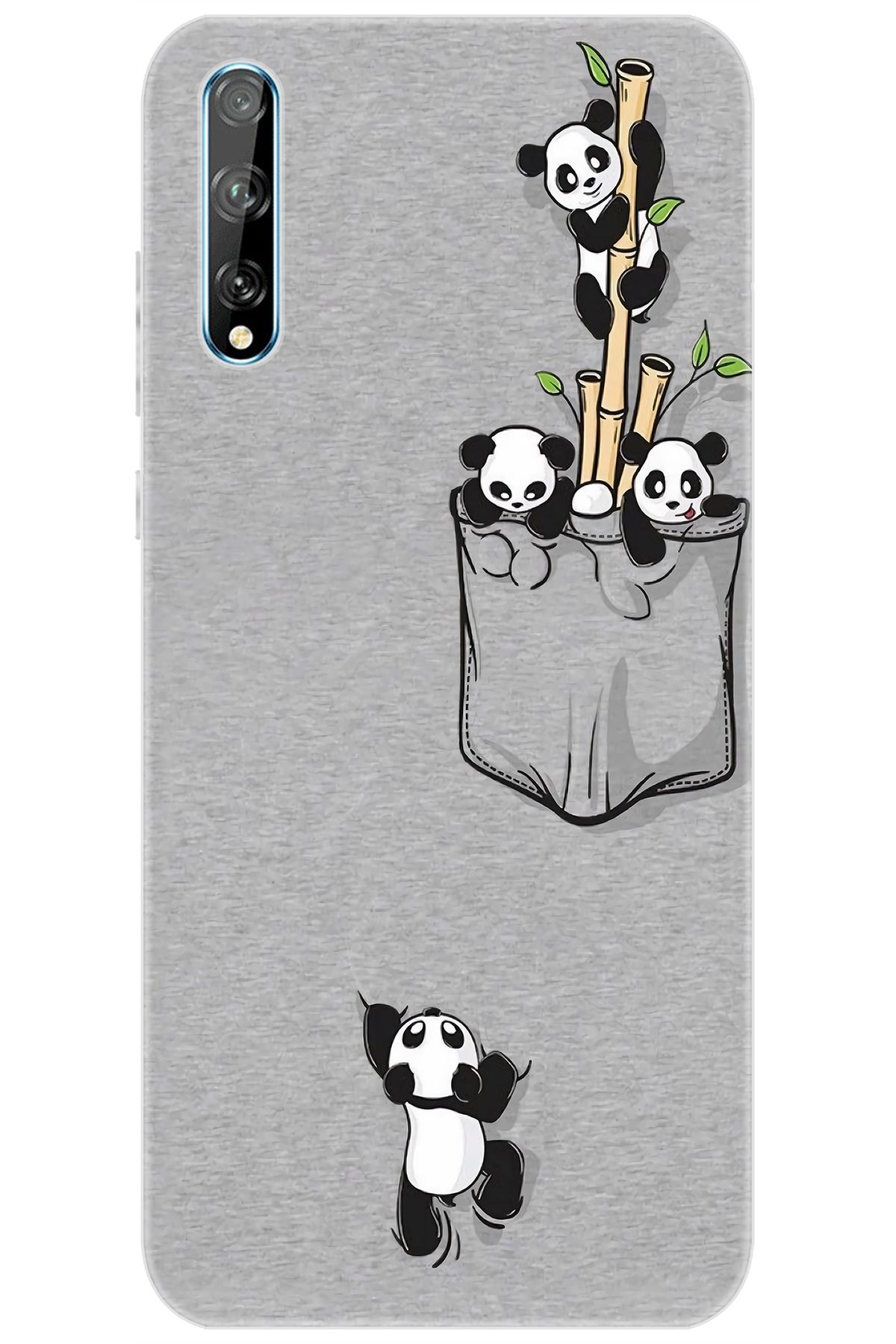 Ceppare Huawei Y8P (AQM-LX1) Uyumlu Kılıf Desen Baskılı Silikon Pandalar STK:749 CP-1dAKEG5