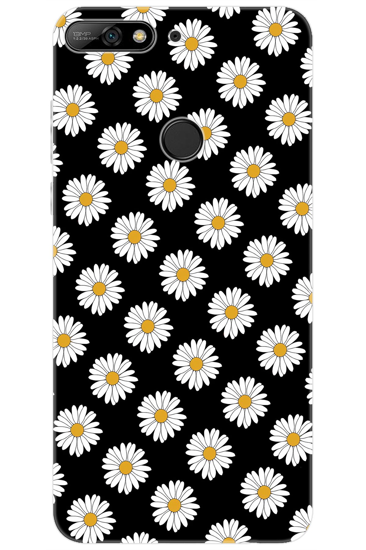 Ceppare Huawei Y7 2018 (LDN-L01) Uyumlu Kılıf Desen Baskılı Silikon Papatya Serisi STK:634 CP-NpGqH86