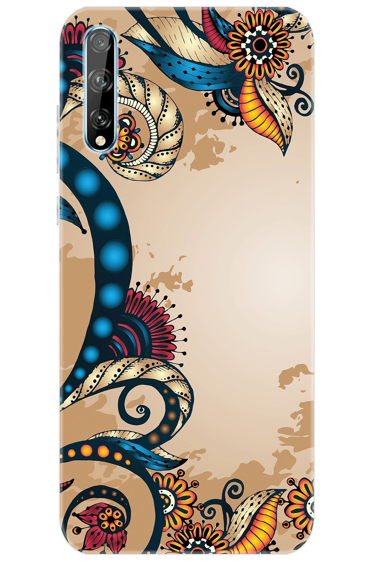 Ceppare Huawei Y8P (AQM-LX1) Uyumlu Kılıf Desen Baskılı Silikon Vektör Tasarım STK:536 CP-rNsZRnm