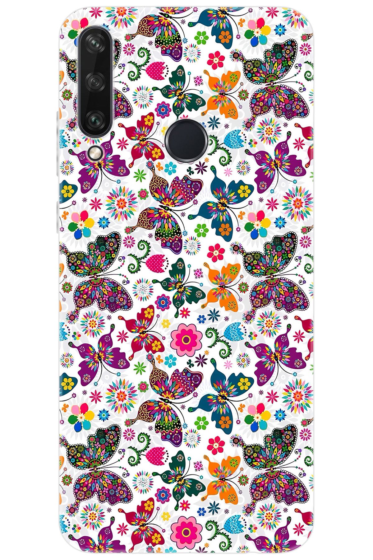 Ceppare Huawei Y6P (MED-LX9N) Uyumlu Kılıf Desen Baskılı Silikon Kelebek STK:700 CP-5yzSmkq