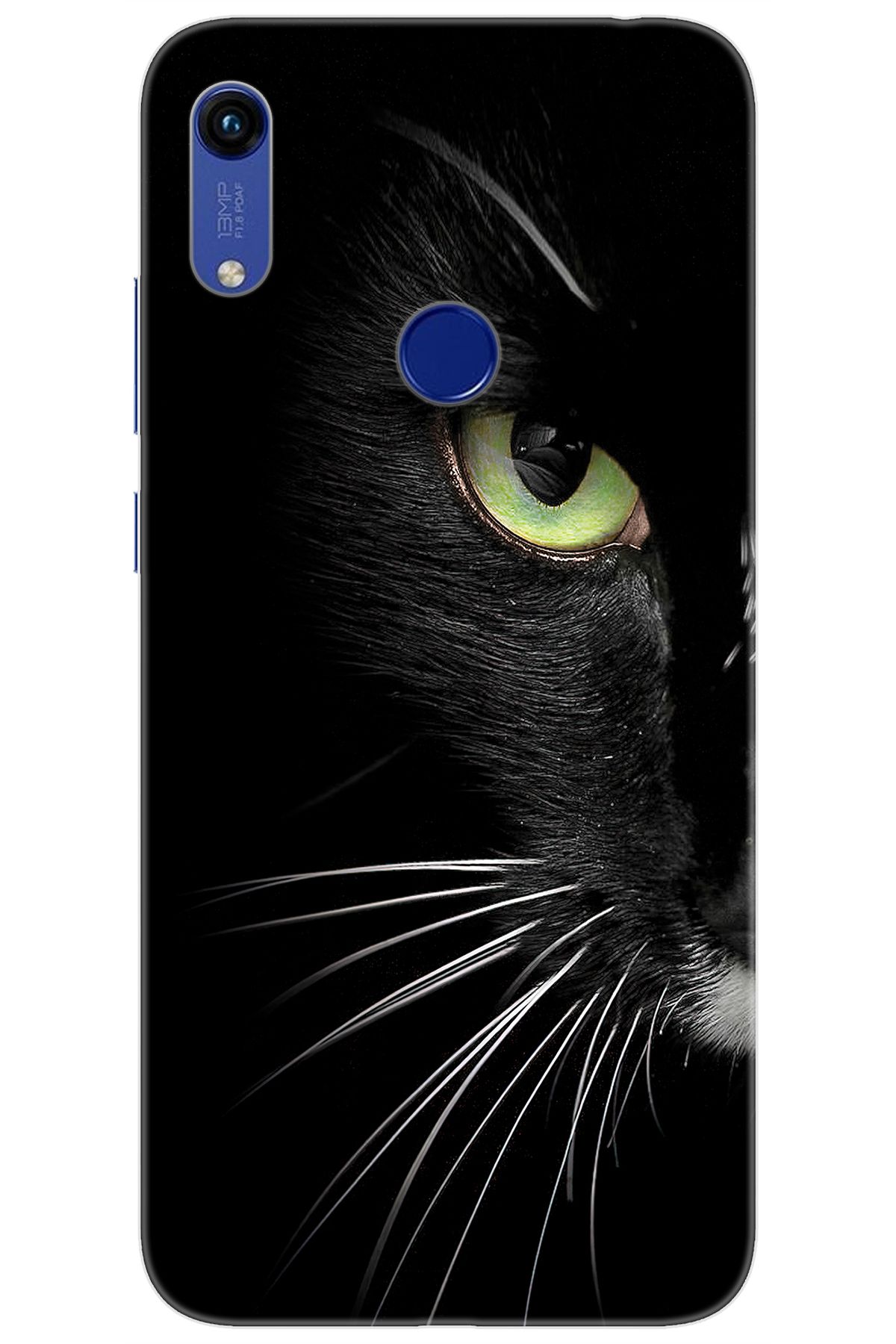 Ceppare Huawei Y6S 2019 (JAT-L41) Uyumlu Kılıf Desen Baskılı Silikon Siyah Kedi STK:482 CP-I5SD0fV