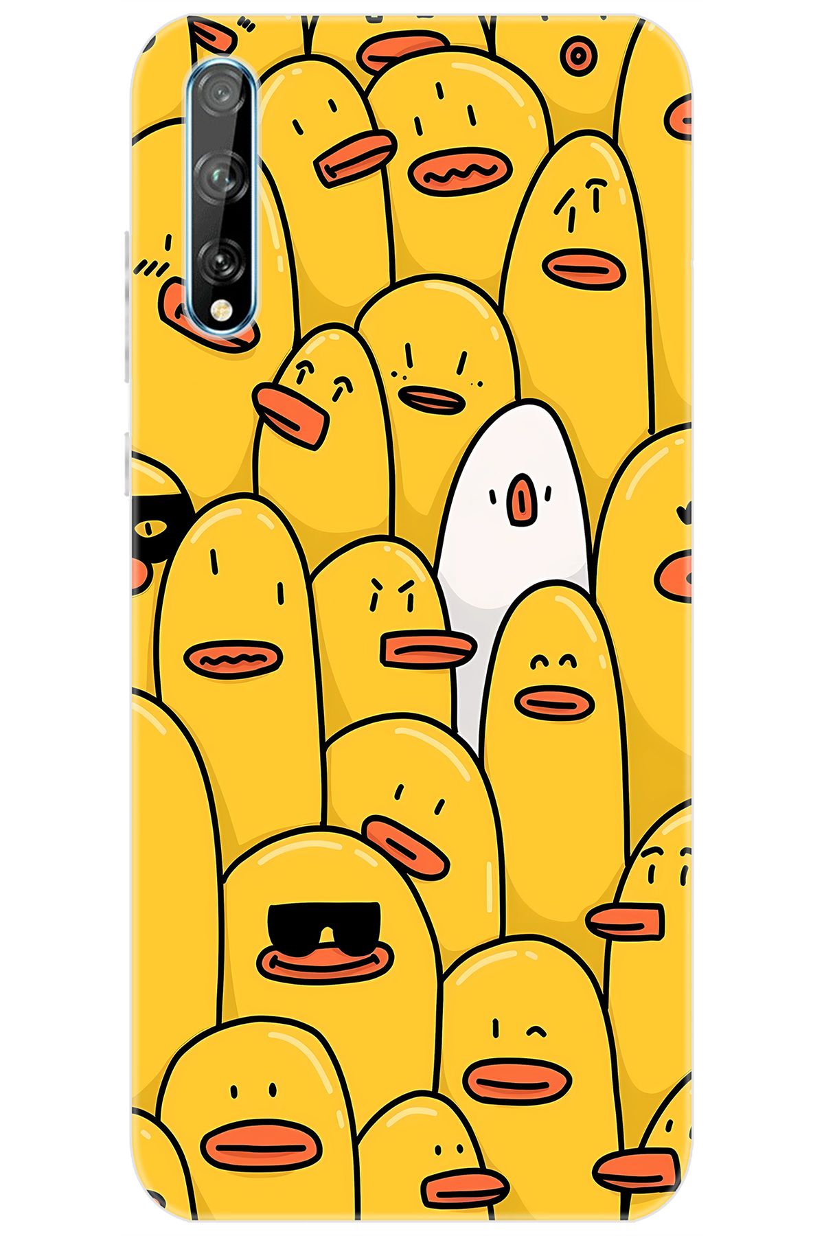 Ceppare Huawei Y8P (AQM-LX1) Uyumlu Kılıf Desen Baskılı Silikon Cool Ördek STK:650 CP-fQtTFnm