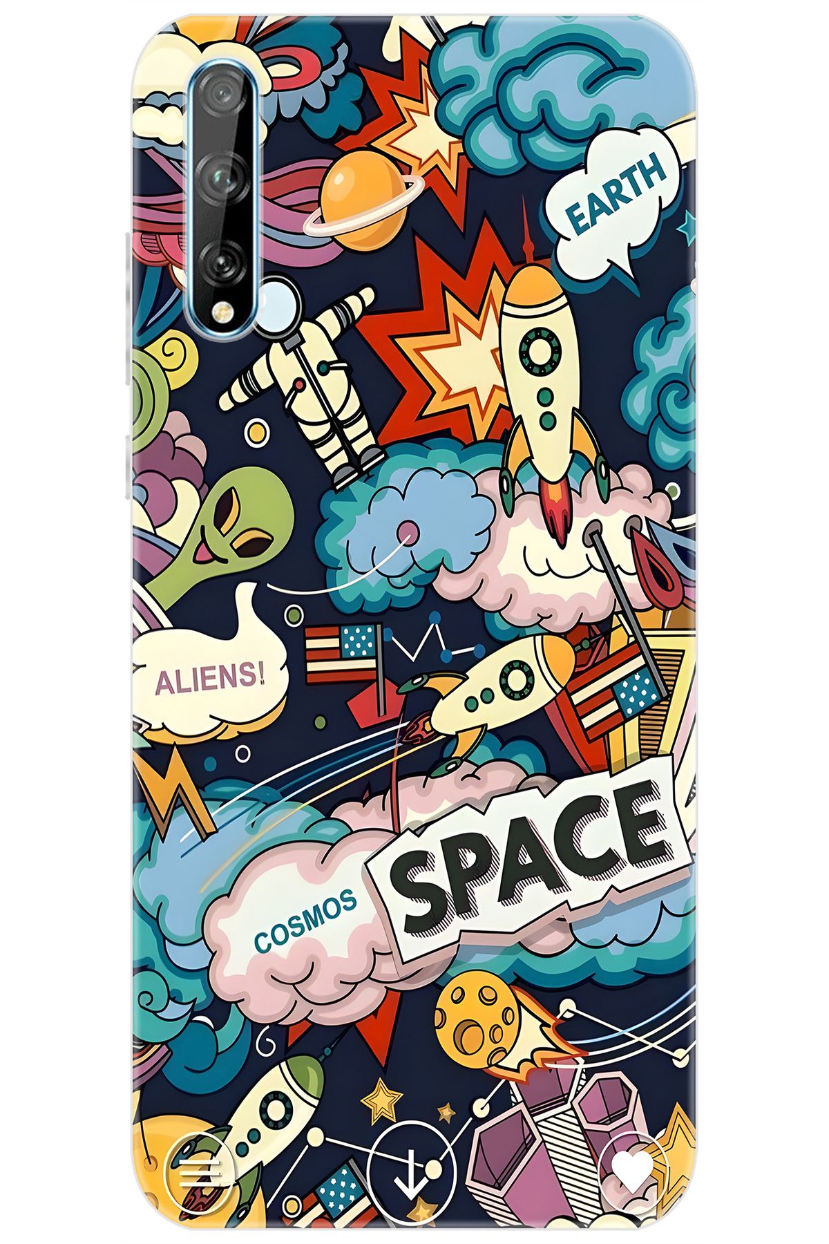 Ceppare Huawei Y8P (AQM-LX1) Uyumlu Kılıf Desen Baskılı Silikon Space STK:633 CP-5sKD6Hb