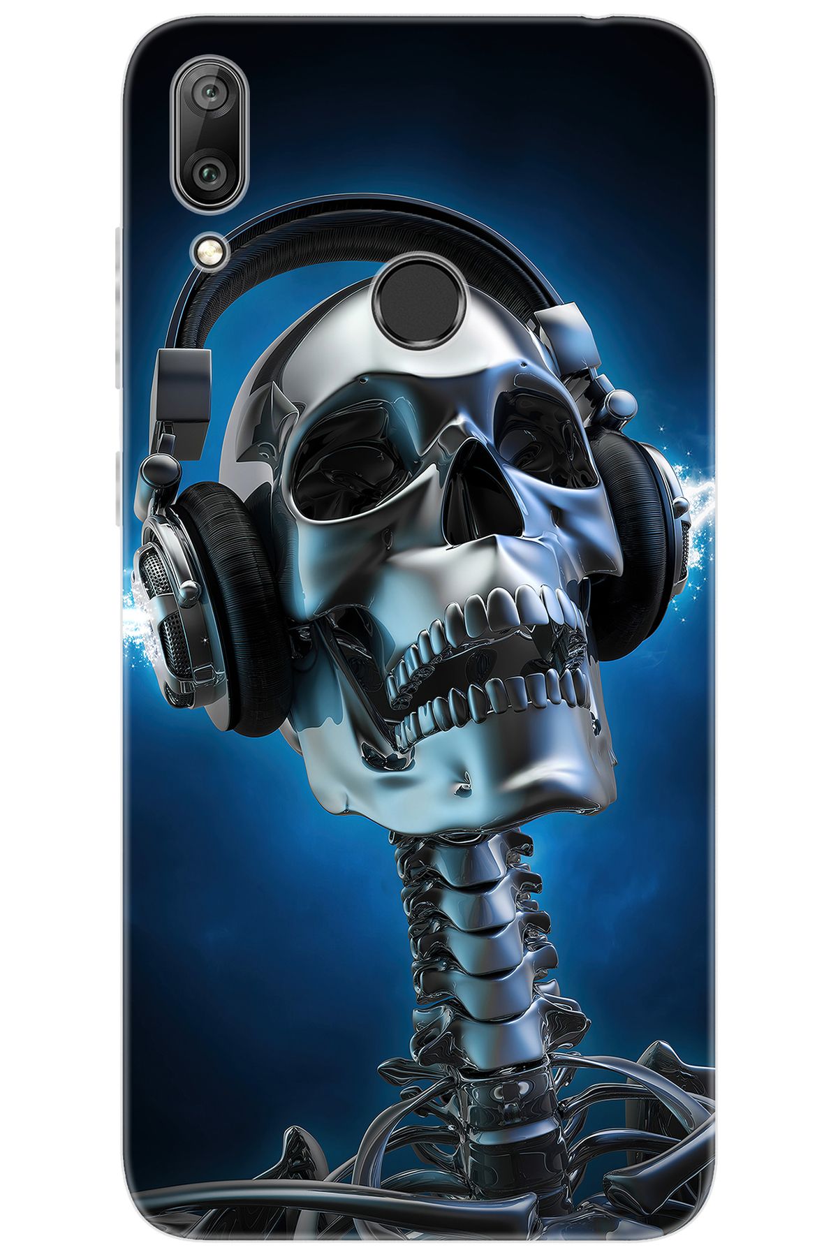 Ceppare Huawei Y7 2019 (DUB-LX1) Uyumlu Kılıf Desen Baskılı Silikon Metal İskelet STK:141 CP-cMmqJHu