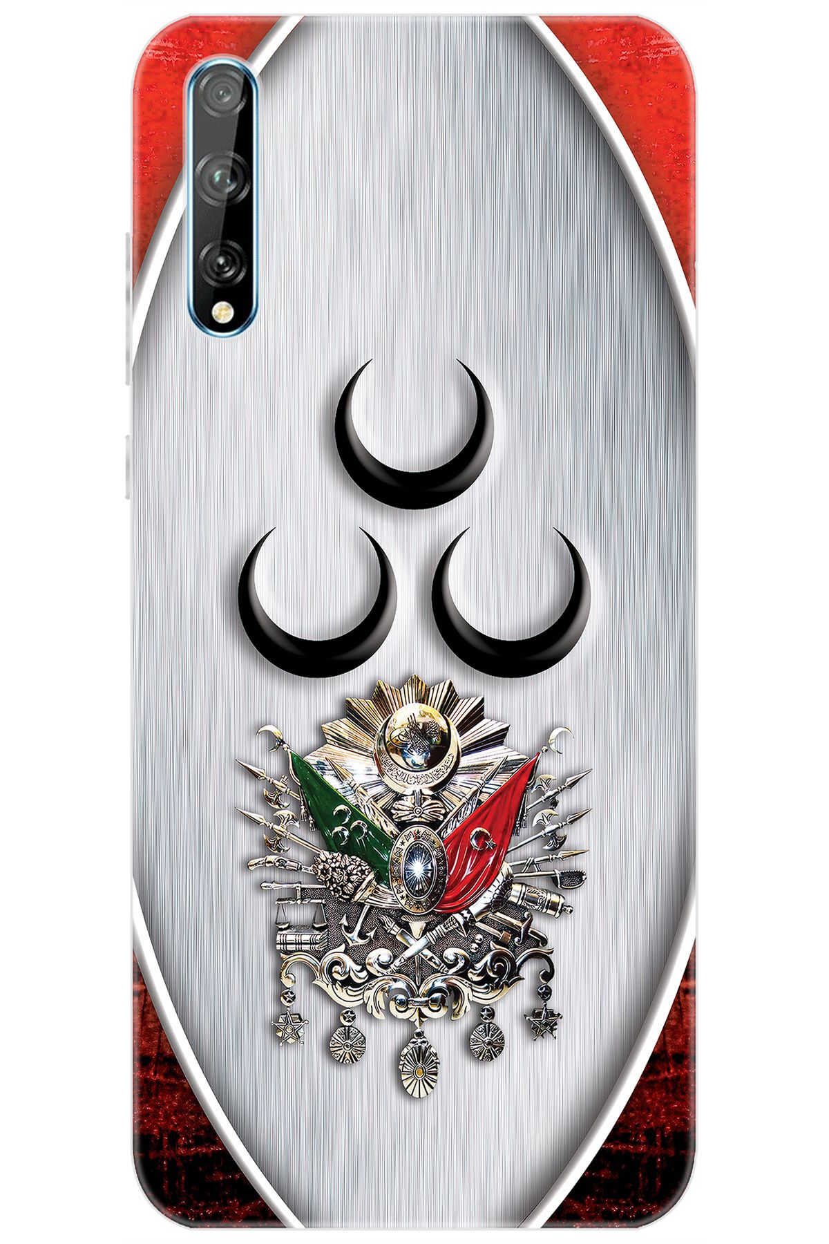 Ceppare Huawei Y8P (AQM-LX1) Uyumlu Kılıf Desen Baskılı Silikon Üç Hilal Tuğra STK:425 CP-bqjzNXj