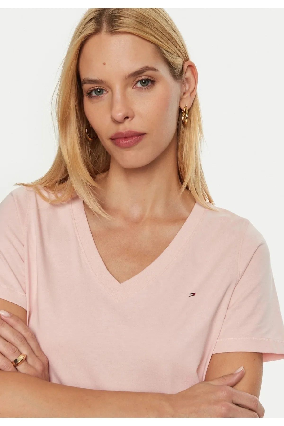 Hilfiger Denim _.TommyHilfiger V Yaka C-NK ORGANİK pamuk TShirt