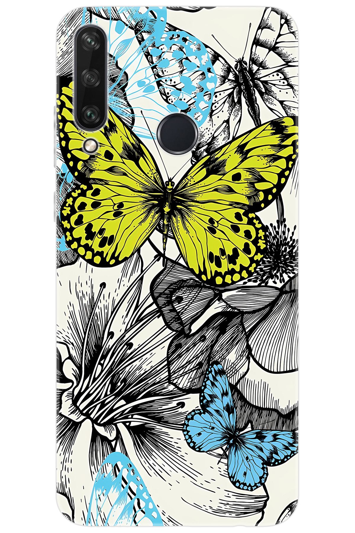 Ceppare Huawei Y6P (MED-LX9N) Uyumlu Kılıf Desen Baskılı Silikon Kelebek STK:647 CP-FWkztvM