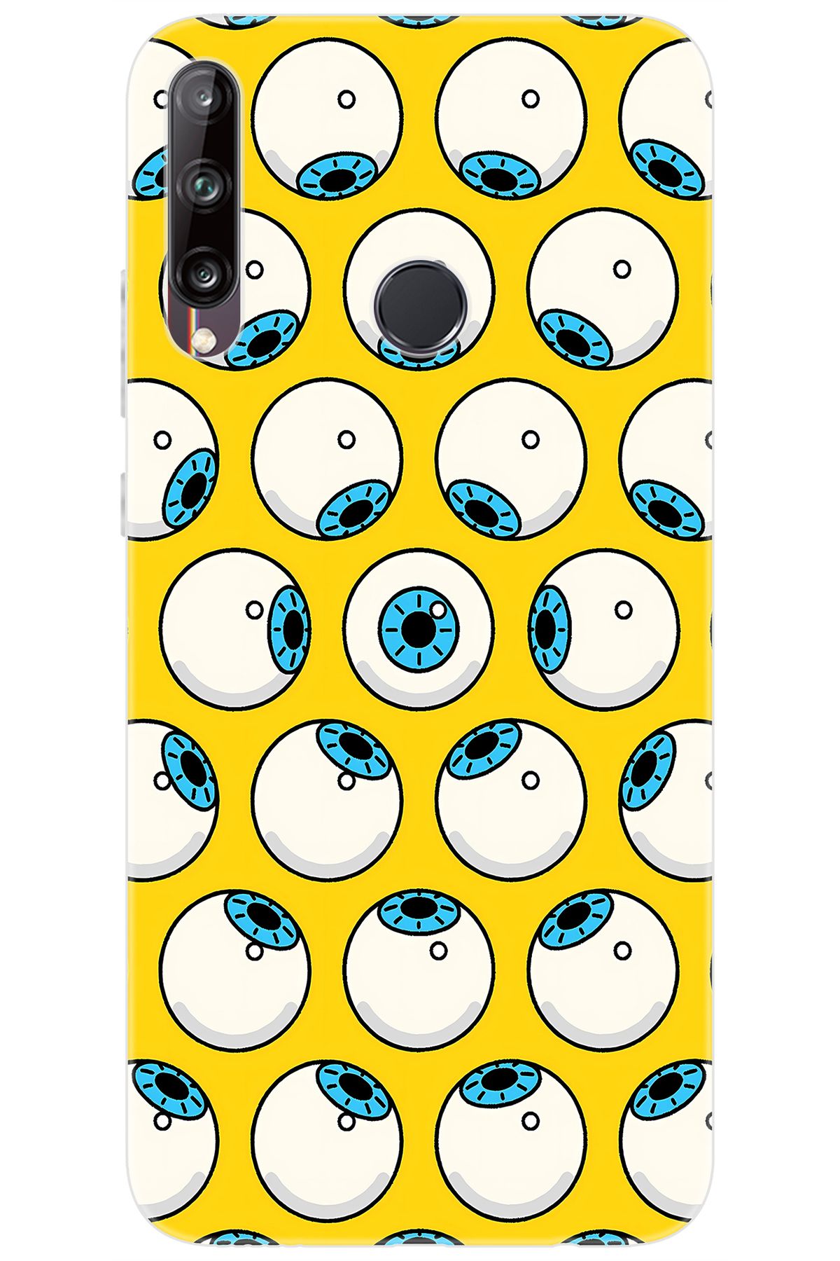 Ceppare Huawei Y7P (ART-L29) Uyumlu Kılıf Desen Baskılı Silikon Gözler STK:619 CP-rlFGX3a