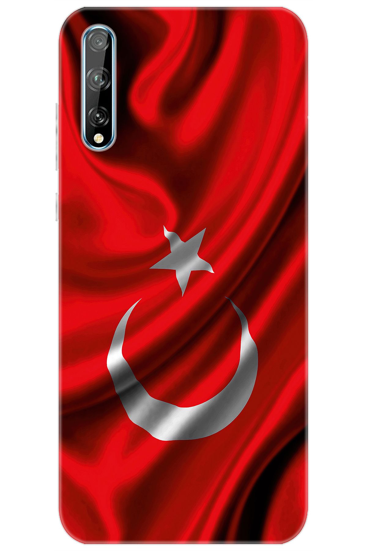 Ceppare Huawei Y8P (AQM-LX1) Uyumlu Kılıf Desenli Silikon Dalgalı Türk Bayrağı STK:369 CP-JPZoV0t