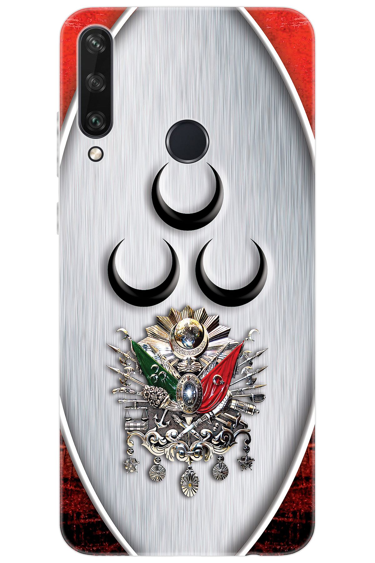 Ceppare Huawei Y6P (MED-LX9N) Uyumlu Kılıf Desen Baskılı Silikon Üç Hilal Tuğra STK:425 CP-UY4ciob