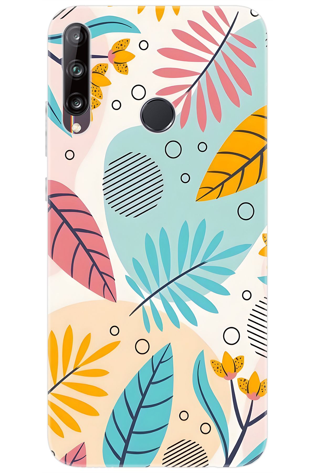 Ceppare Huawei Y7P (ART-L29) Uyumlu Kılıf Desen Baskılı Silikon Renkli Yapraklar STK:643 CP-aZmqkir