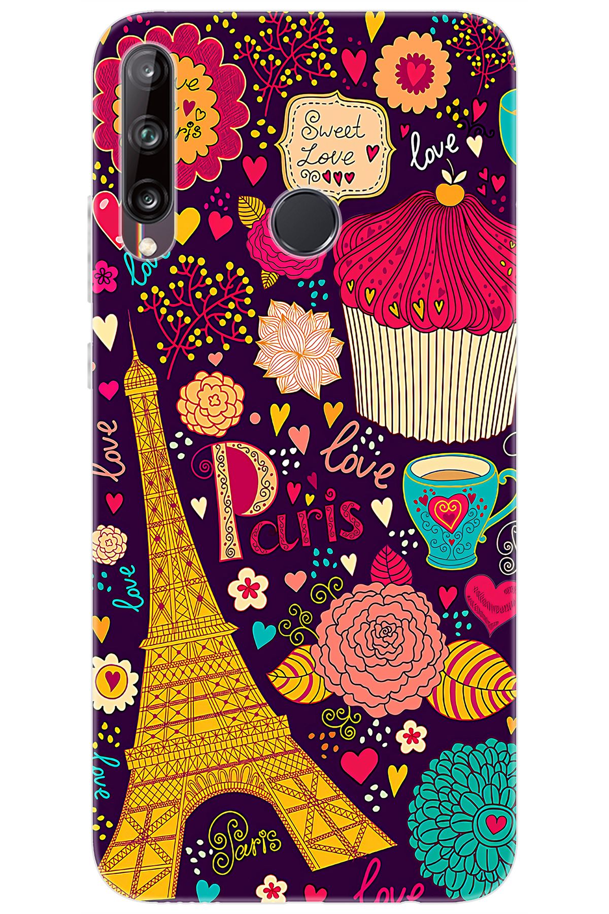 Ceppare Huawei Y7P (ART-L29) Uyumlu Kılıf Desen Baskılı Silikon Eyfel STK:625 CP-Z7y0cec