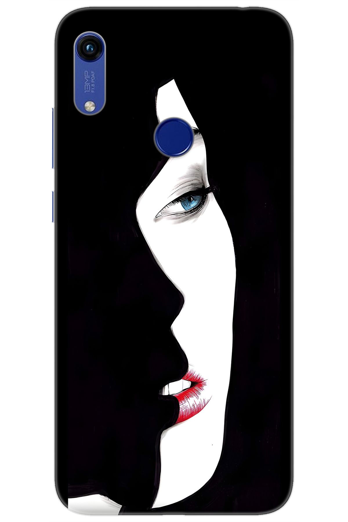 Ceppare Huawei Y6 PRO 2019 (MRD-LX2) Uyumlu Kılıf Desen Baskılı Silikon Siyah Beyaz Kadın STK:635 CP-s910ZV2
