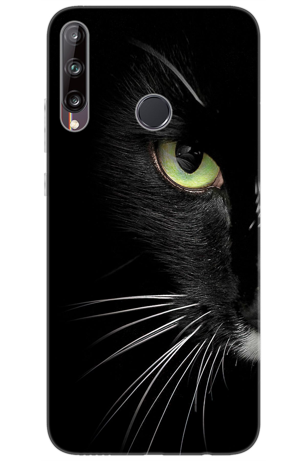 Ceppare Huawei Y7P (ART-L29) Uyumlu Kılıf Desen Baskılı Silikon Siyah Kedi STK:482 CP-Uij3ybR