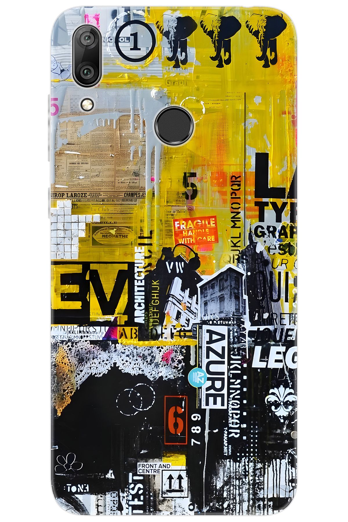 Ceppare Huawei Y7 2019 (DUB-LX1) Uyumlu Kılıf Desen Baskılı Silikon Sokak Sanatı STK:706 CP-El9Wsse