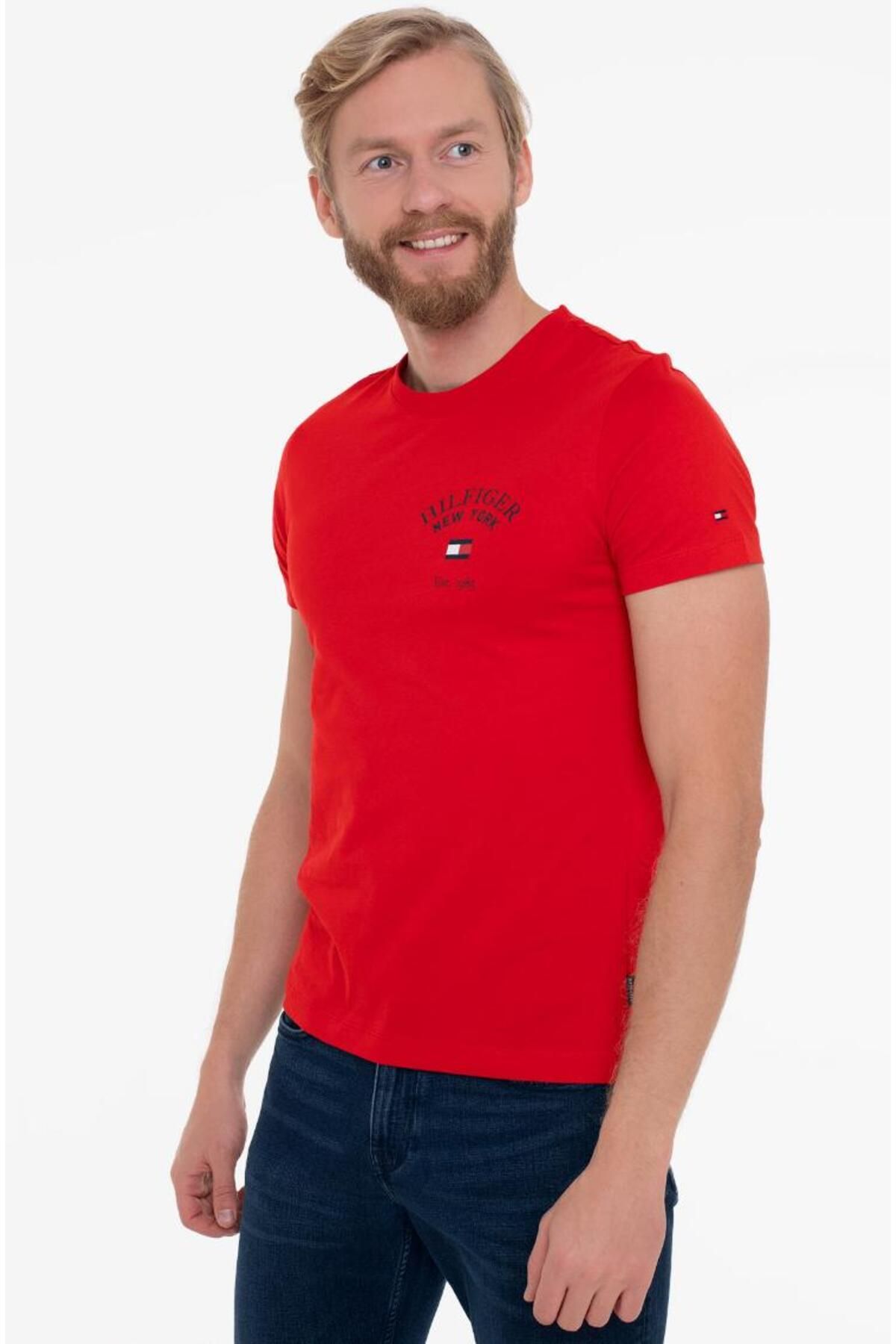 Tommy Hilfiger Sport __TommyHilfiger Organik Pamuk Erkek T-Shirt Regular Fit