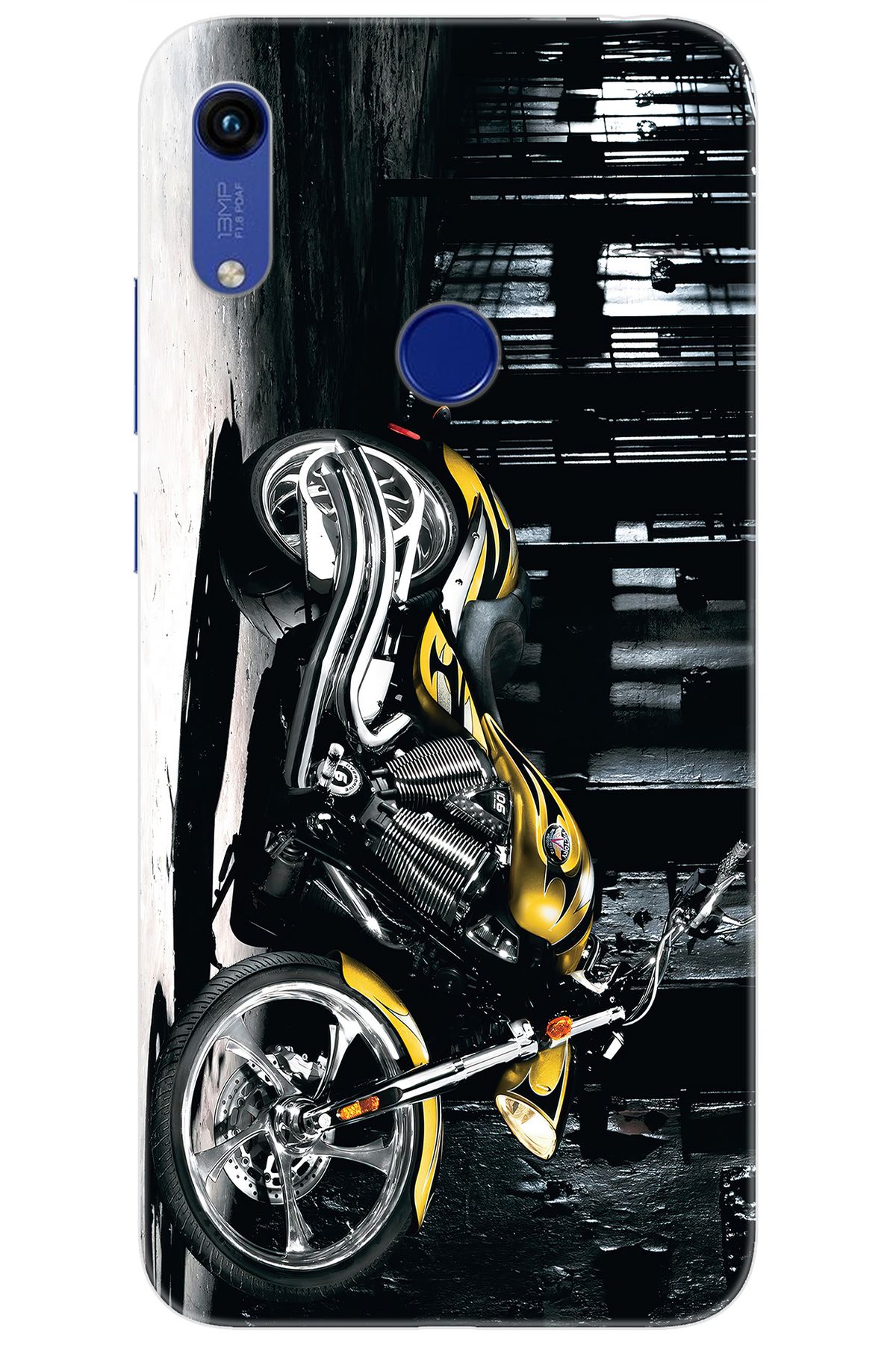 Ceppare Huawei Y6 2019 (MRD-LX1) Uyumlu Kılıf Desen Baskılı Silikon Motorcycle STK:297 CP-DI8e1HL