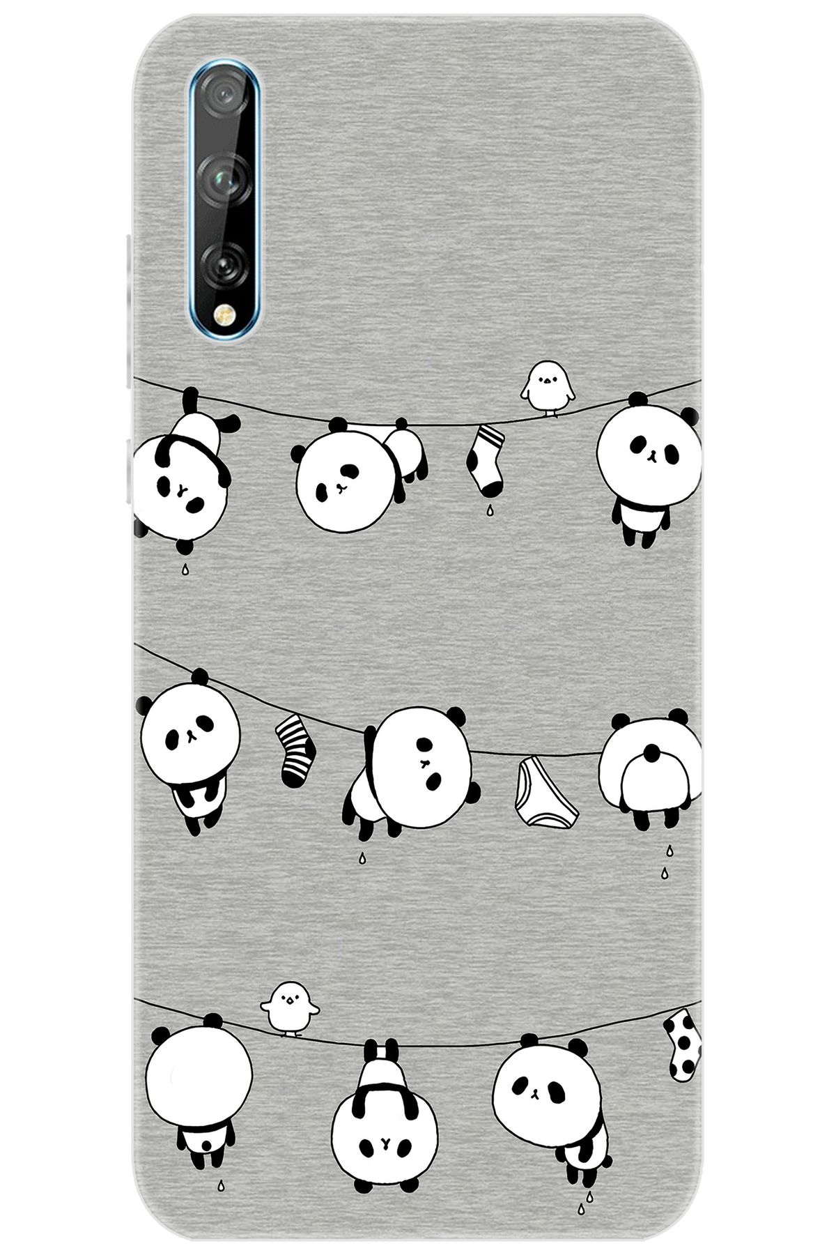 Ceppare Huawei Y8P (AQM-LX1) Uyumlu Kılıf Desen Baskılı Silikon Pandalar STK:752 CP-zBnozoy