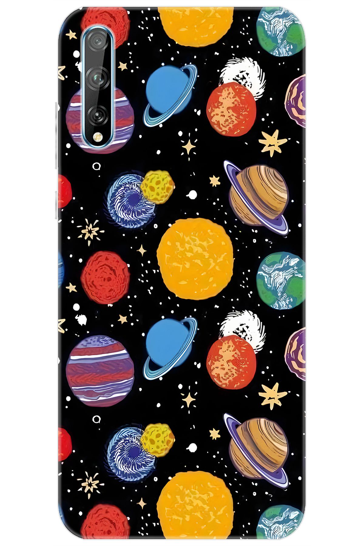 Ceppare Huawei Y8P (AQM-LX1) Uyumlu Kılıf Desen Baskılı Silikon Gezegenler STK:686 CP-8w13CLQ