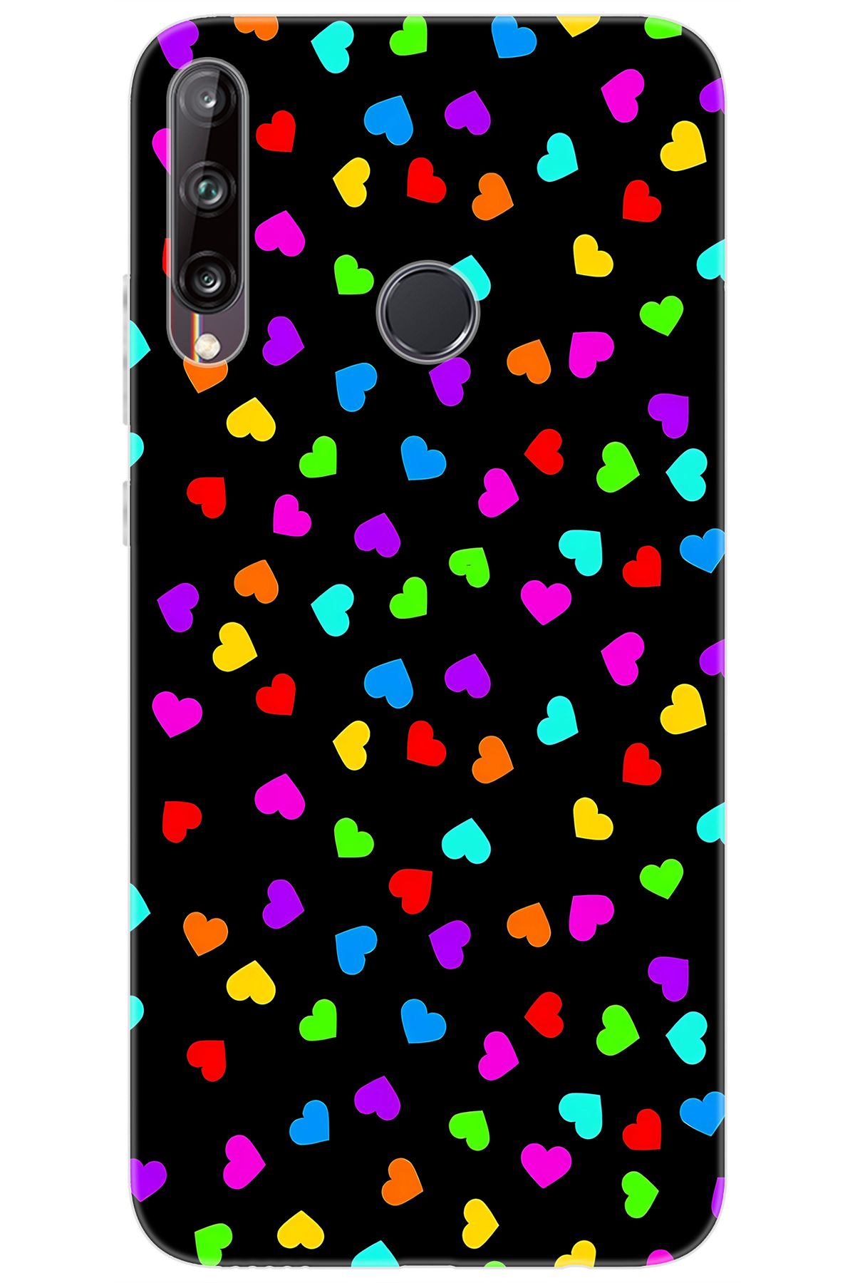Ceppare Huawei Y7P (ART-L29) Uyumlu Kılıf Desen Silikon Renkli Minik Kalpler STK:1017 CP-J8uwKF3