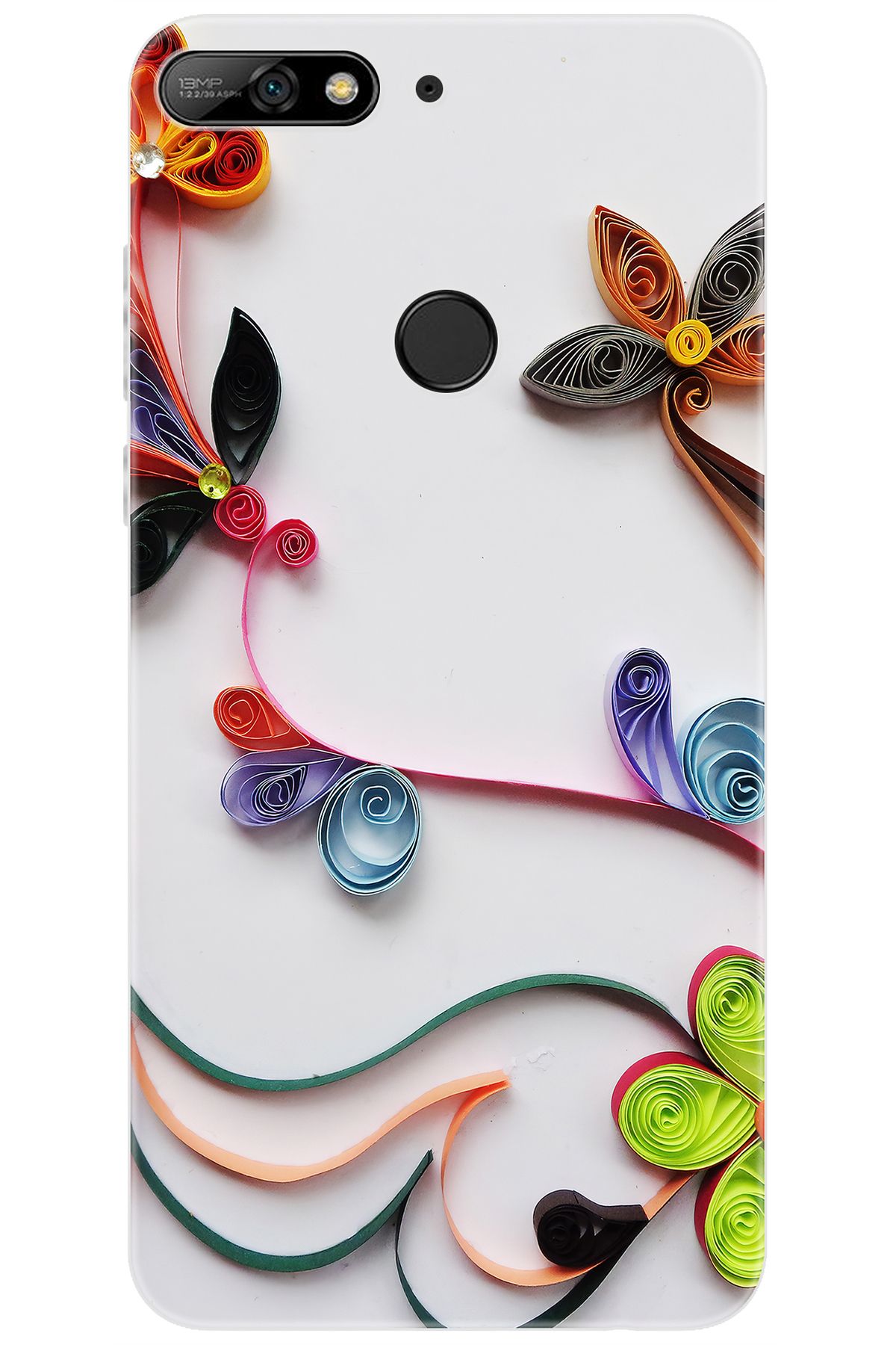 Ceppare Huawei Y7 2018 (LDN-L01) Uyumlu Kılıf Desen Baskılı Silikon Çiçek Desen STK:220 CP-29ZIAG4