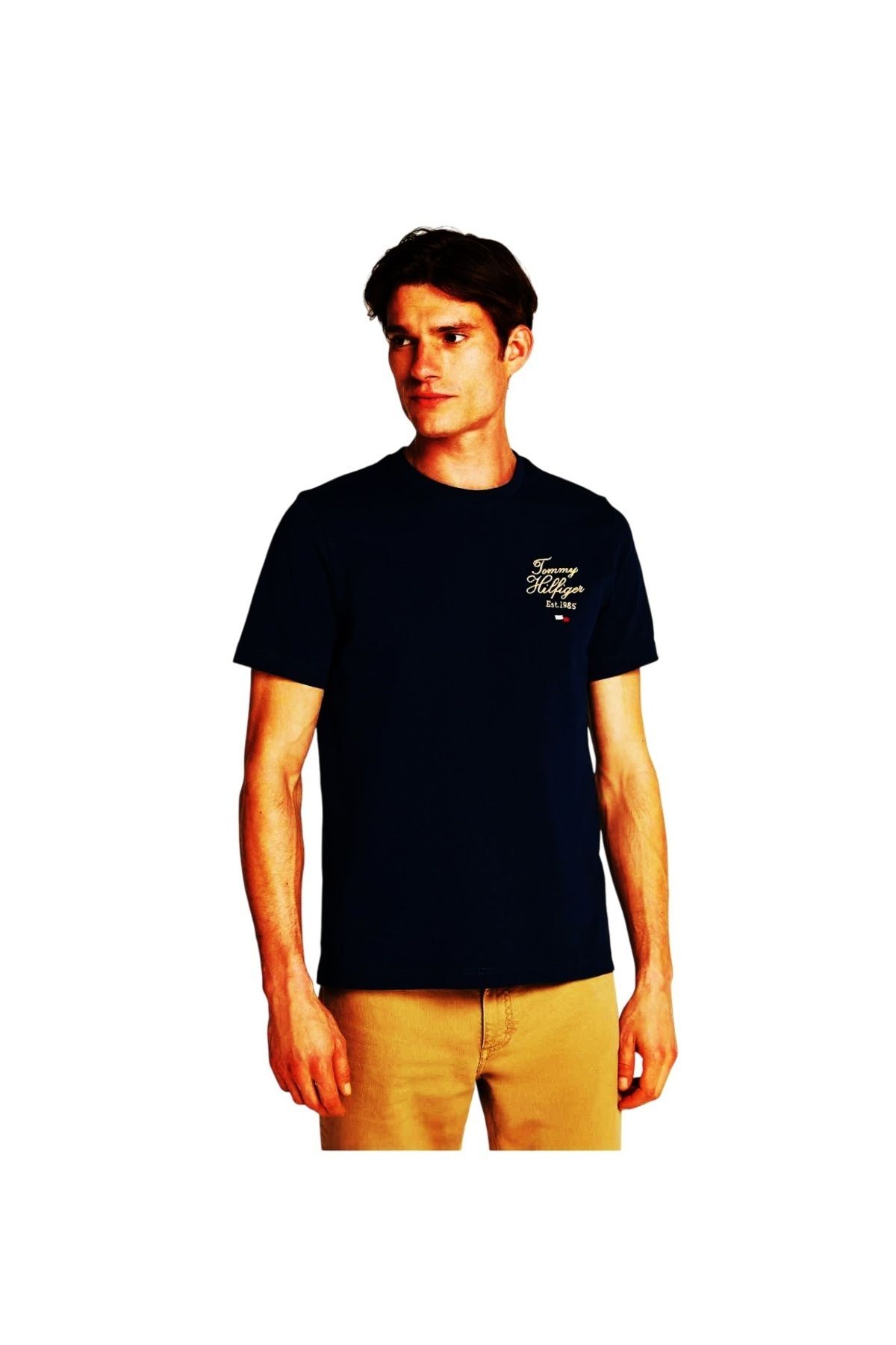 Hilfiger Denim __TommyHilfiger Erkek Pamuklu Regular Fit Kısa Kollu T-Shirt
